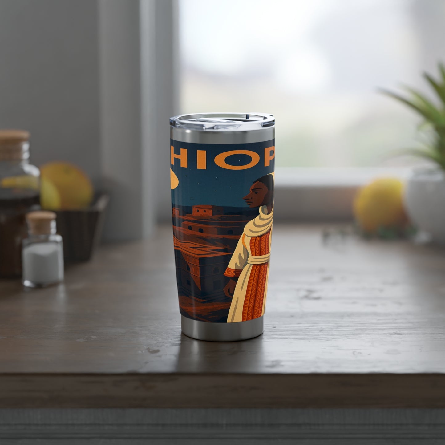 "Vaso Térmico Vagabond 20oz Etiopía – Tierra sagrada y alma ancestral"