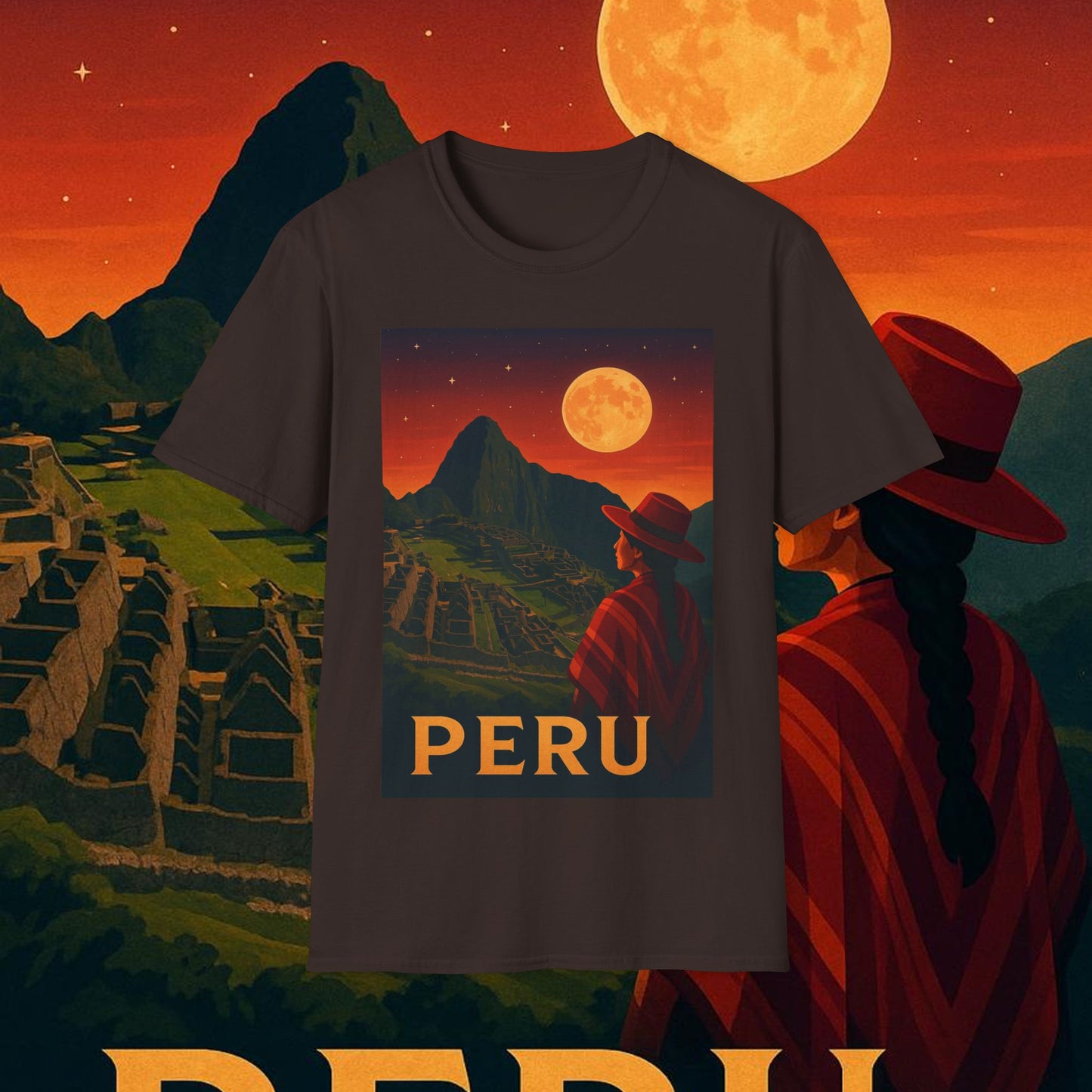 "Camiseta Perú: Misticismo, Historia y Maravillas Eternas 🏔️🦙🛕"