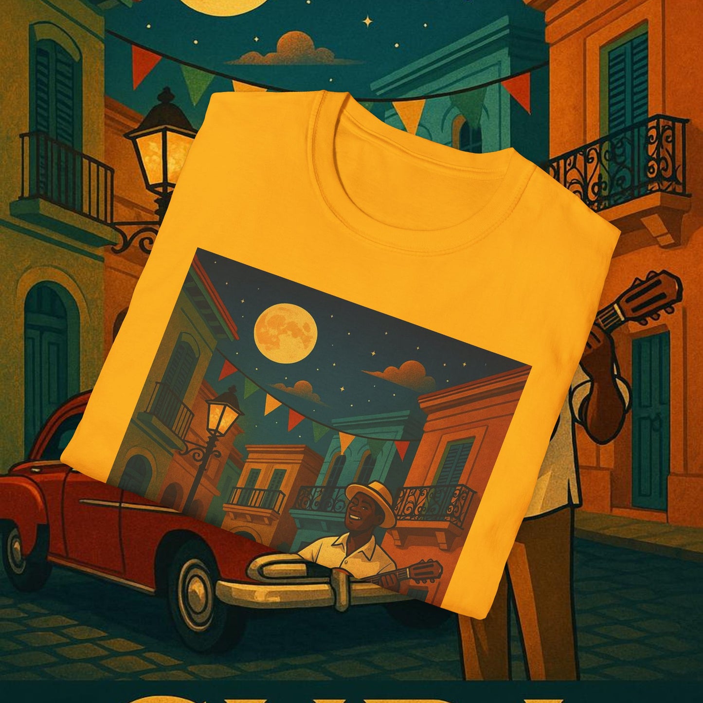 "Camiseta Cuba: Ritmo, Historia y Encanto Caribeño 🎺🚗🌴 "
