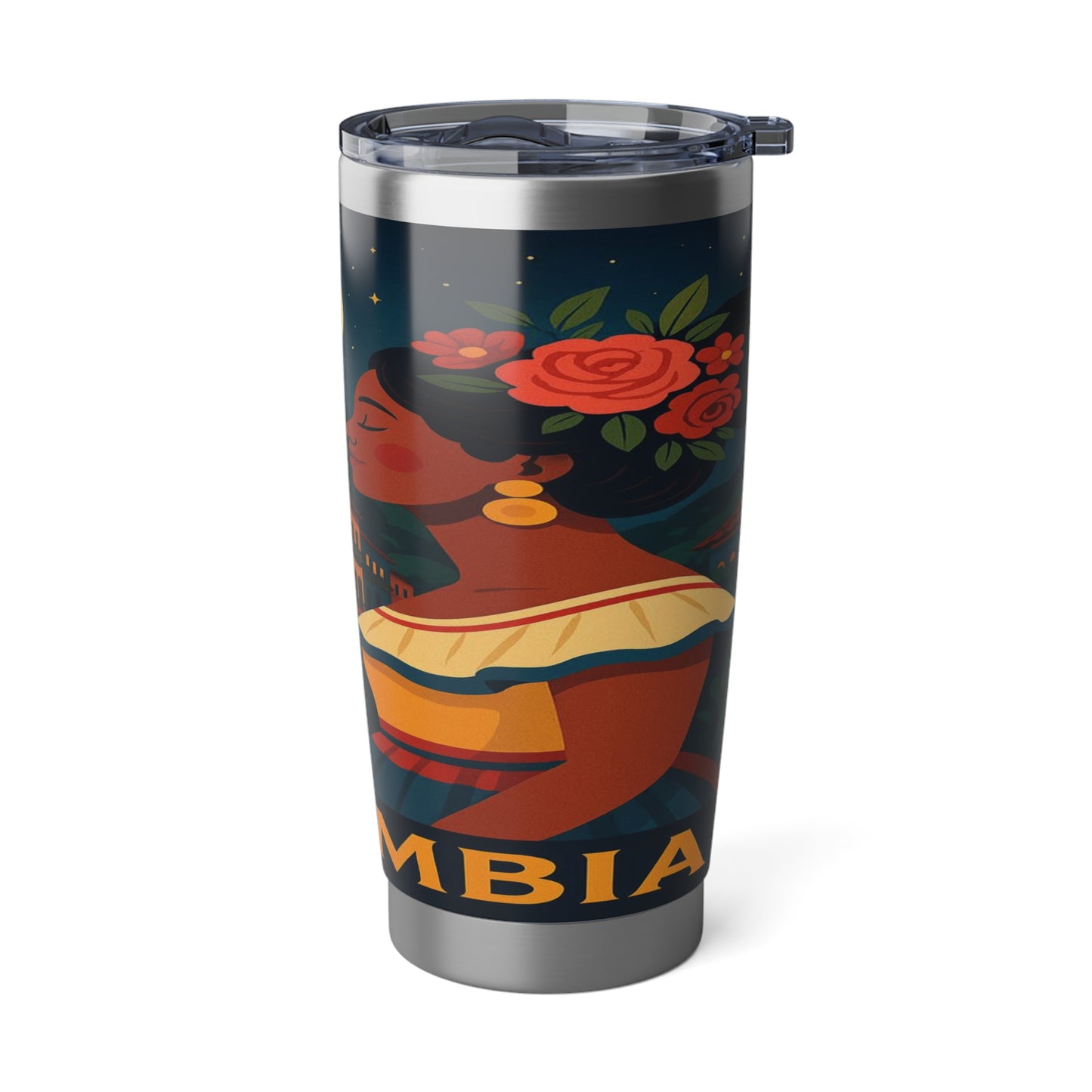 "Vaso Térmico Vagabond 20oz Colombia: Magia de Colores, Café y Tradición ☕🎨🌄"