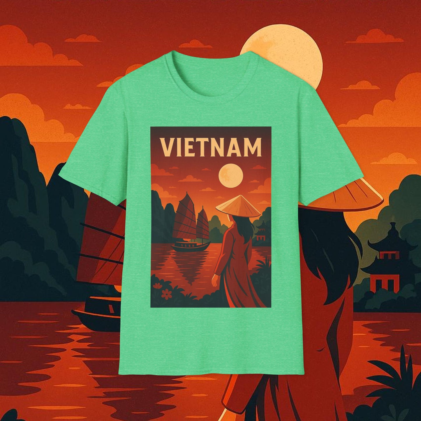 "Camiseta Vietnam: Tradición, Naturaleza y Leyendas Ancestrales 🎋🏯🐉"