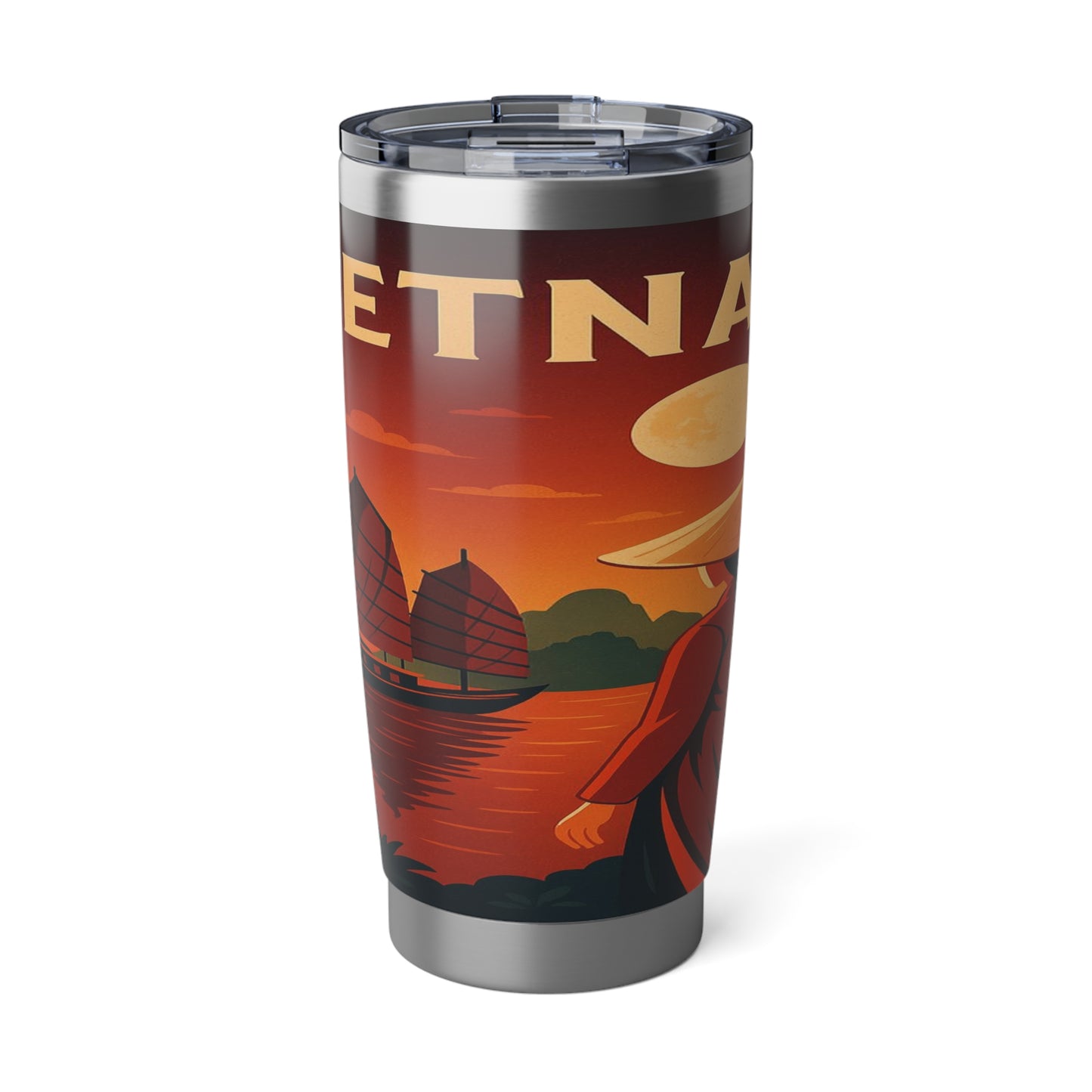 "Vaso Térmico Vagabond 20oz Vietnam: Tradición, Naturaleza y Leyendas Ancestrales 🎋🏯🐉"