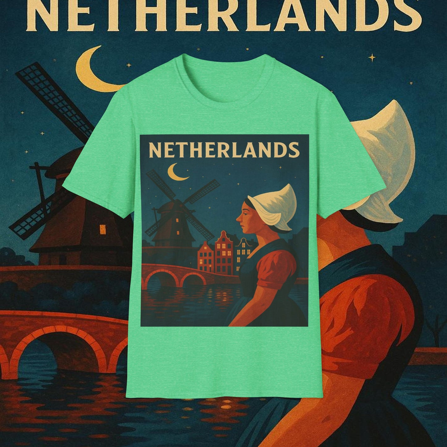 "Camiseta paises bajos✨ – Tierra de tulipanes, molinos y canales mágicos"