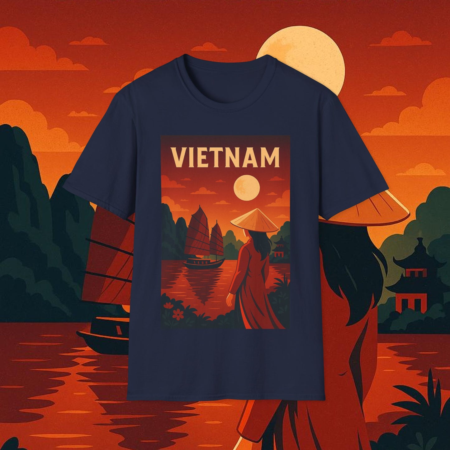 "Camiseta Vietnam: Tradición, Naturaleza y Leyendas Ancestrales 🎋🏯🐉"