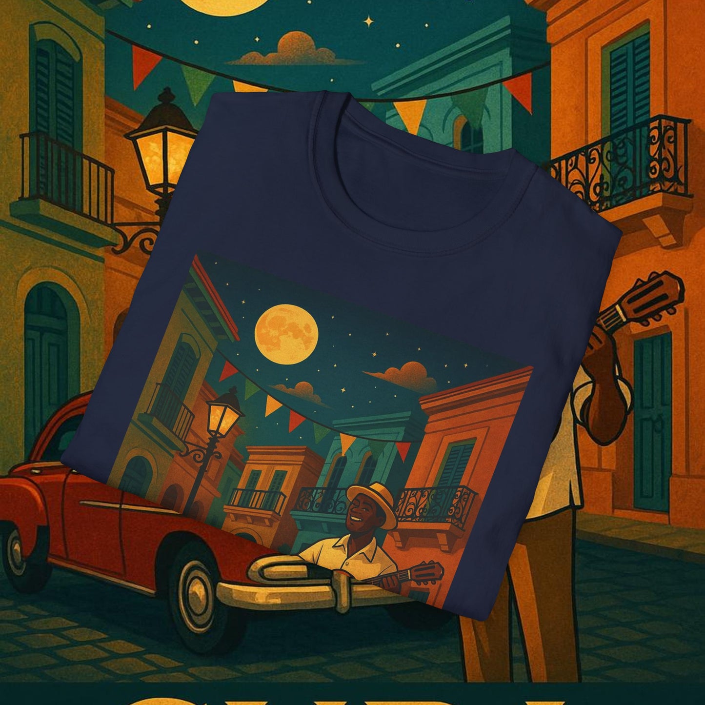 "Camiseta Cuba: Ritmo, Historia y Encanto Caribeño 🎺🚗🌴 "