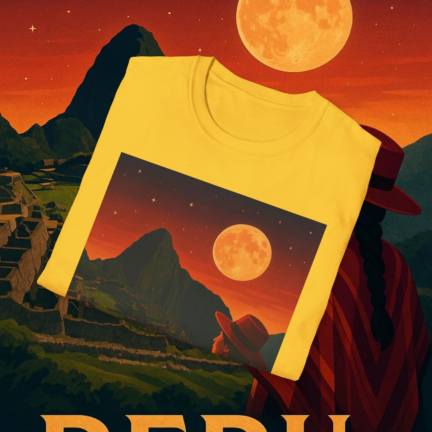 "Camiseta Perú: Misticismo, Historia y Maravillas Eternas 🏔️🦙🛕"