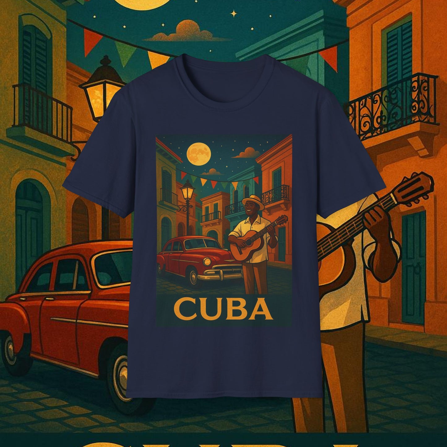 "Camiseta Cuba: Ritmo, Historia y Encanto Caribeño 🎺🚗🌴 "