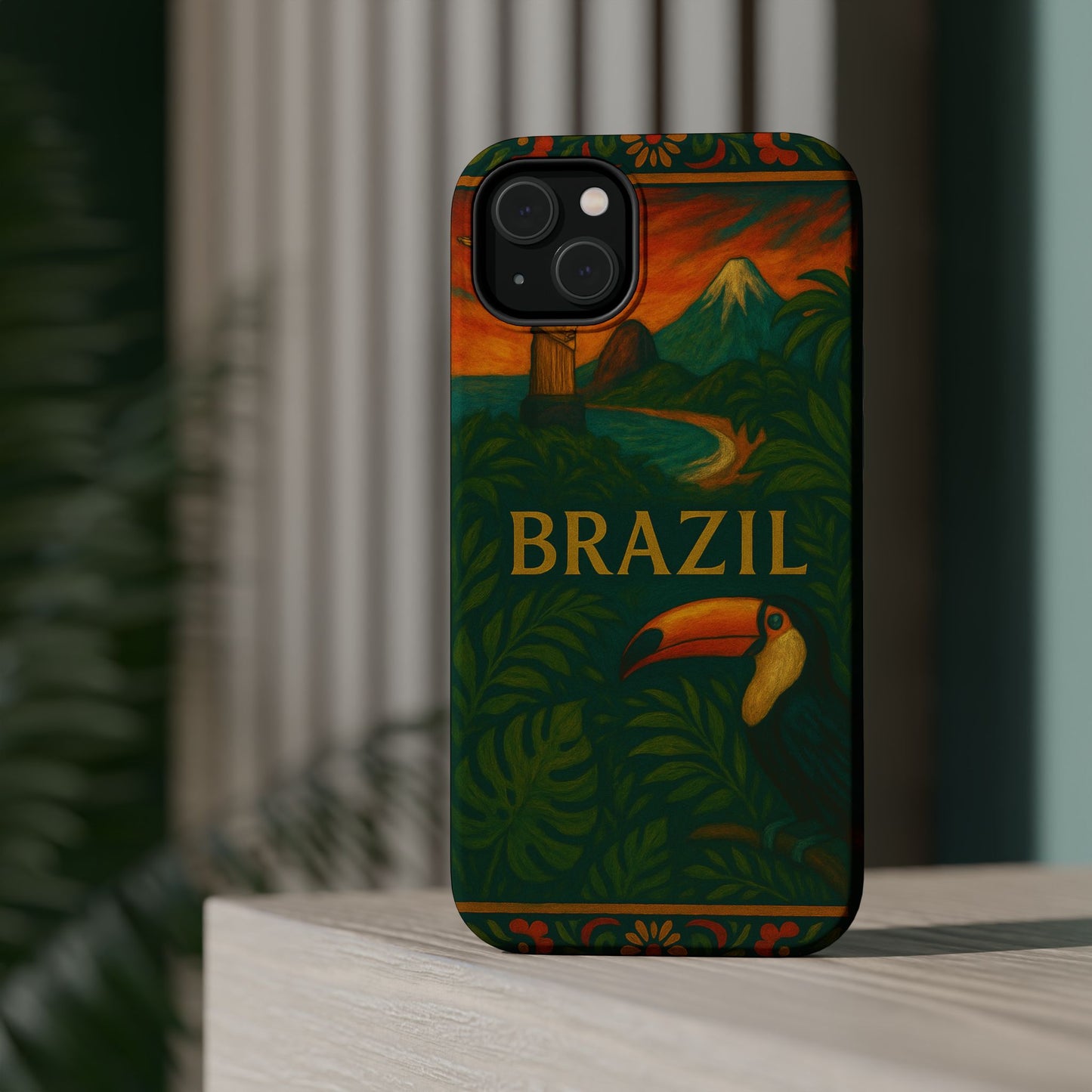 "Funda Magnética Reforzada Magnética Reforzada Brasil: Ritmo, Naturaleza y Alegría Infinita 🎶🌴🏖️"