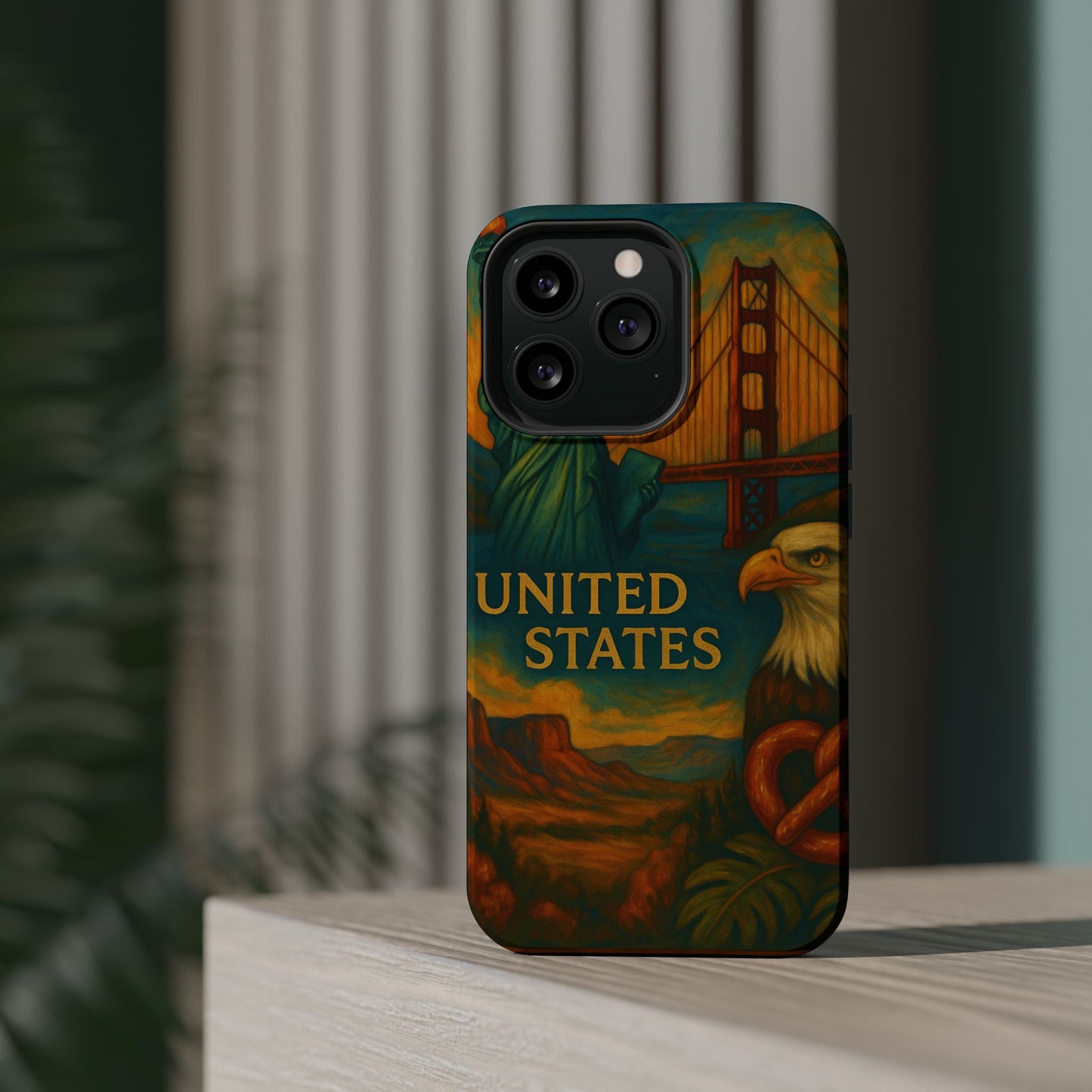 "Funda Magnética Reforzada Estados Unidos: Sueños, Libertad y Grandes Horizontes 🗽🏜️🌆"