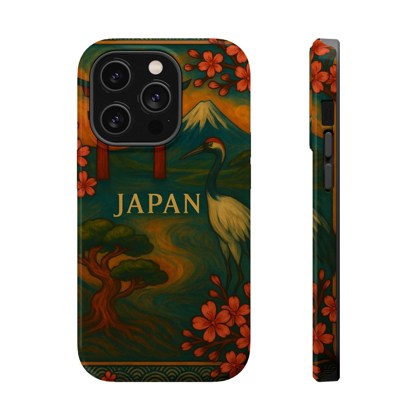 "Funda Magnética Reforzada Japón: Tradición entre Cerezos y Montañas 🌸⛩️🗻"