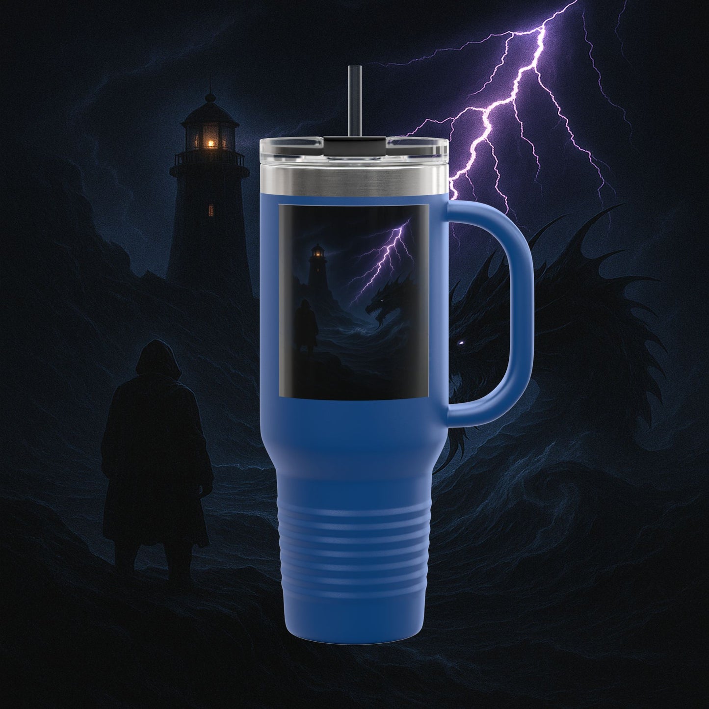 "Taza de viaje aislada🐉 El Despertar del Leviatán"