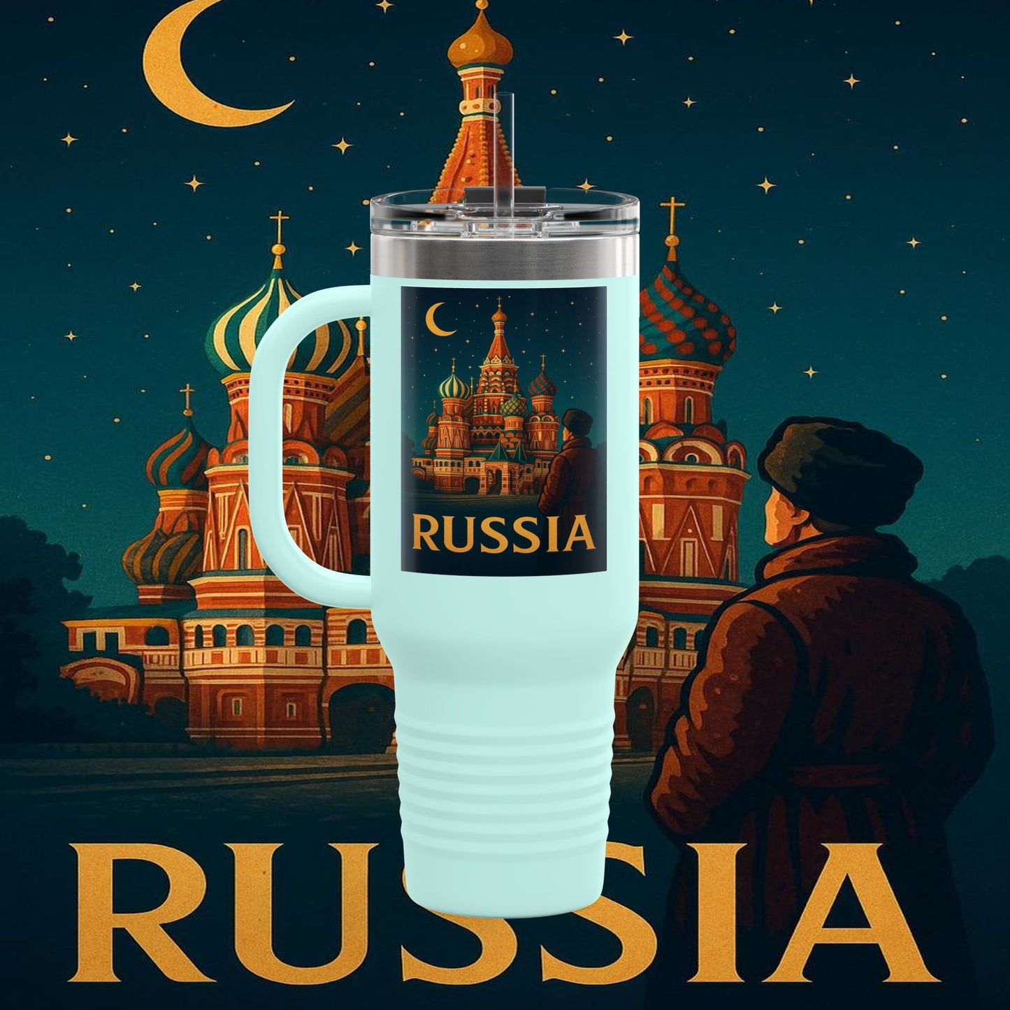 "Russia Insulated Travel Mug❄️ – Land of history, mystery, and grandeur"