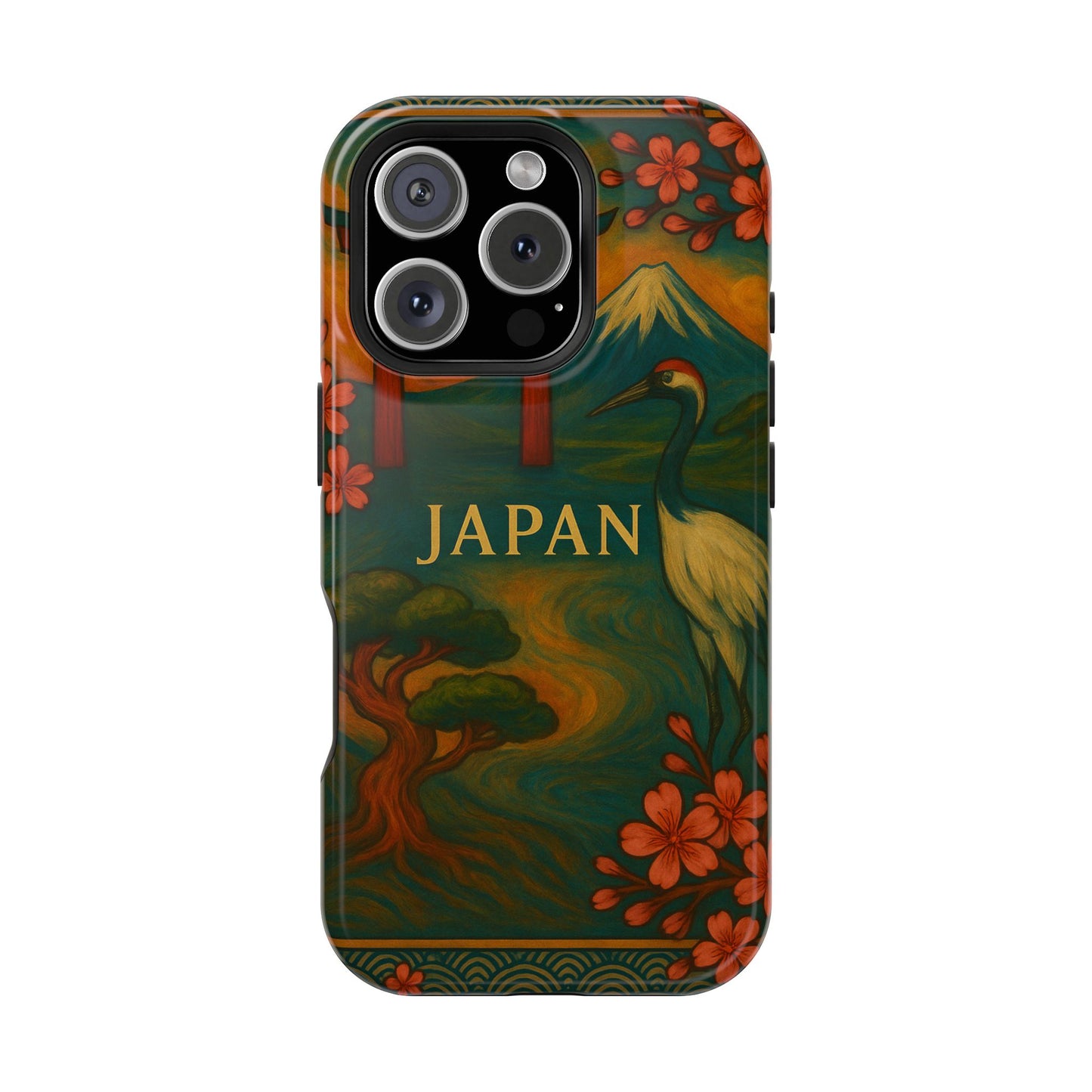 "Funda Magnética Reforzada Japón: Tradición entre Cerezos y Montañas 🌸⛩️🗻"