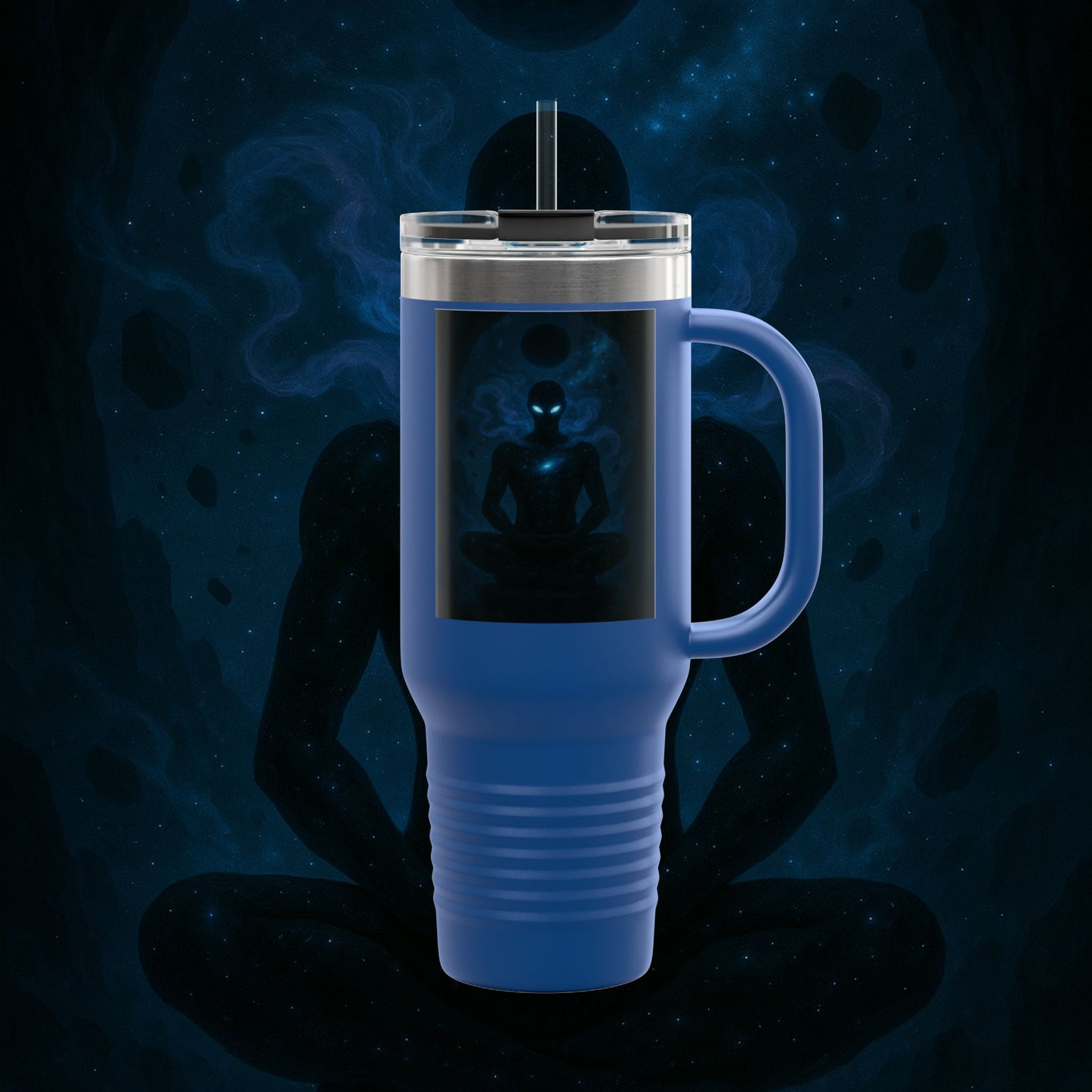 "Taza de viaje aislada 🌌 Nok Tael, el Destello del Vacío"