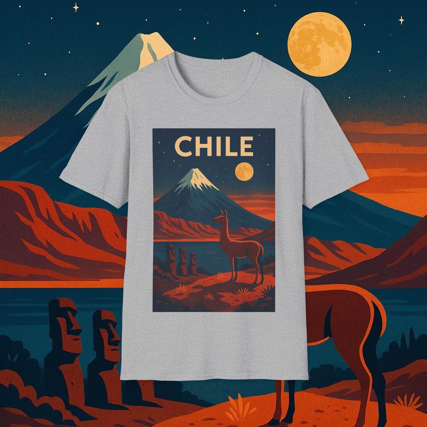 "Camiseta Chile: Naturaleza Indómita y Horizontes Eternos 🏔️🍇🏜️"