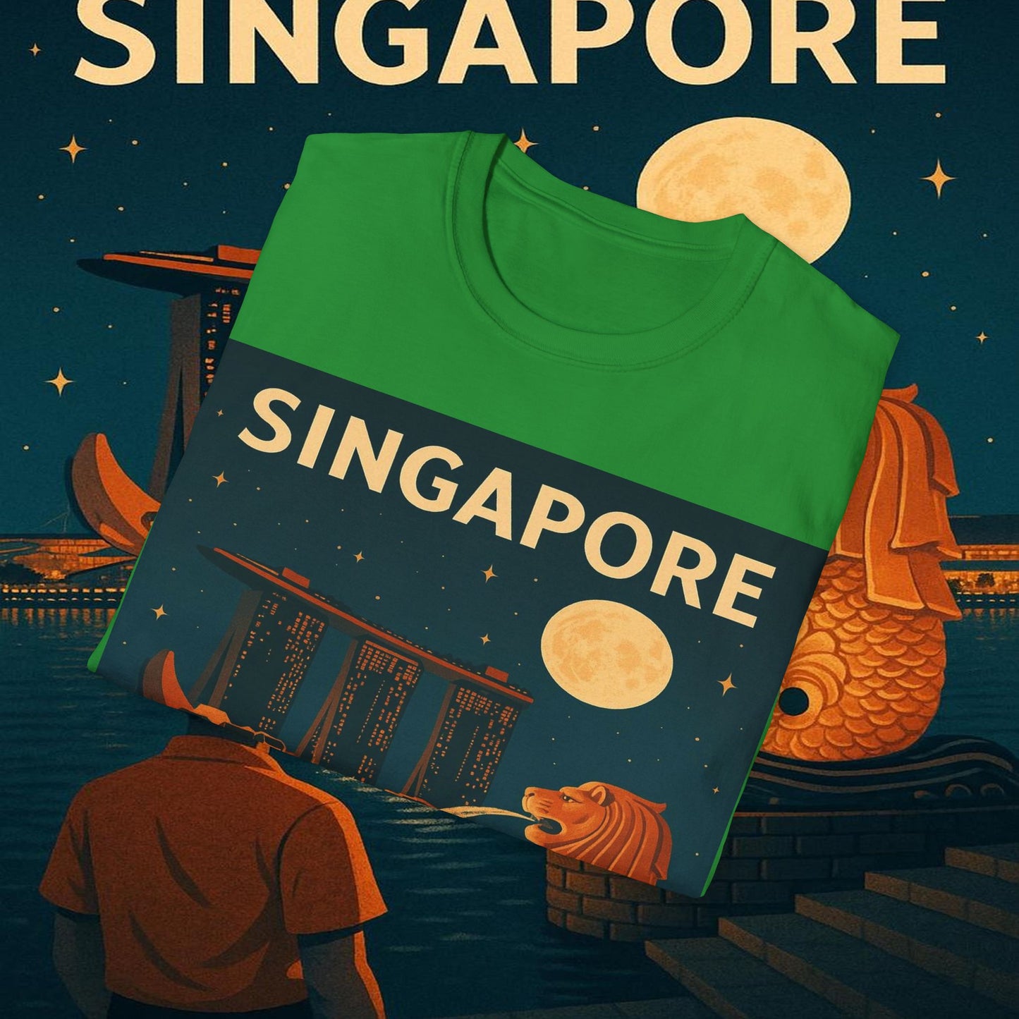 "Camiseta Singapur 🌆 – Futuro, cultura y naturaleza en un solo lugar"