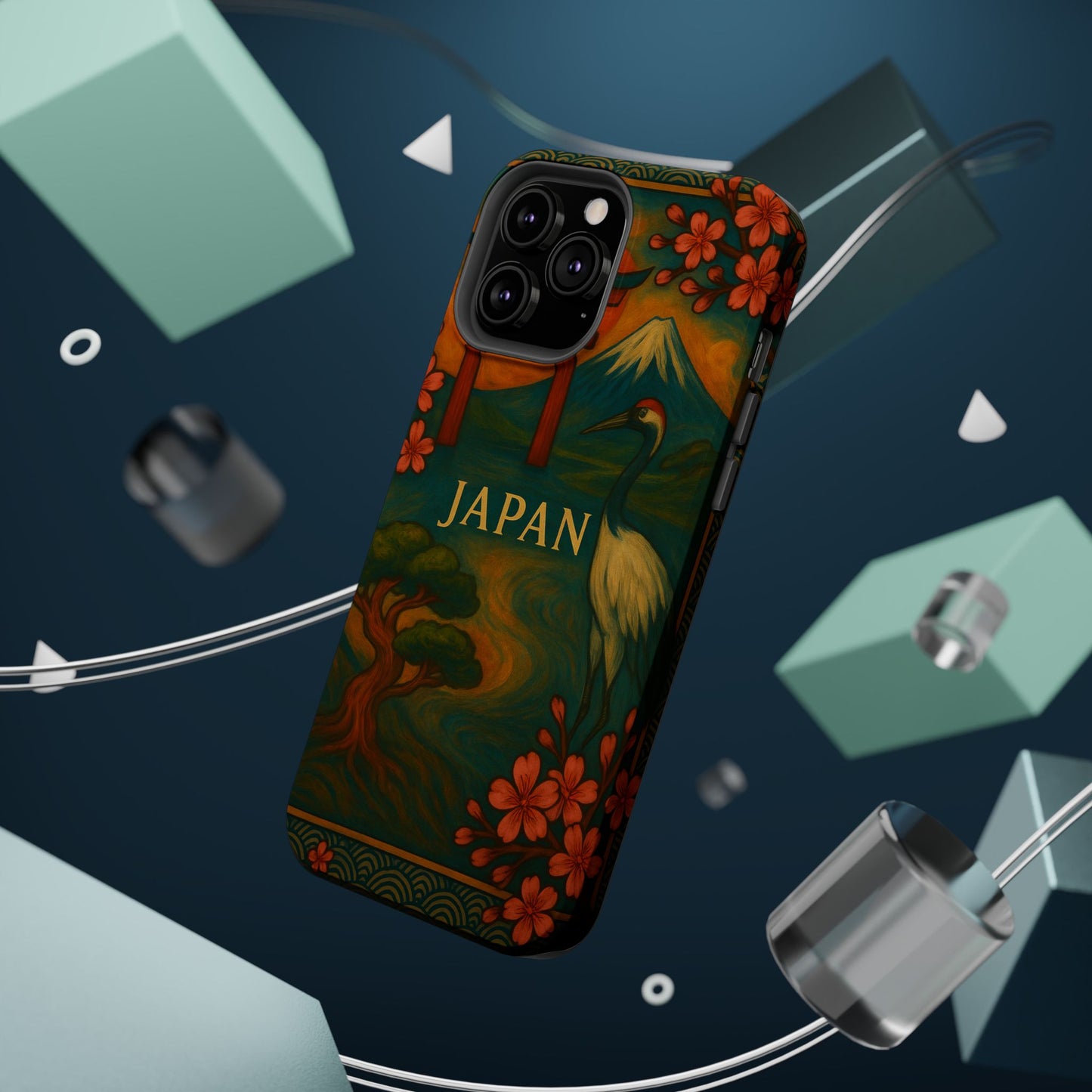 "Funda Magnética Reforzada Japón: Tradición entre Cerezos y Montañas 🌸⛩️🗻"