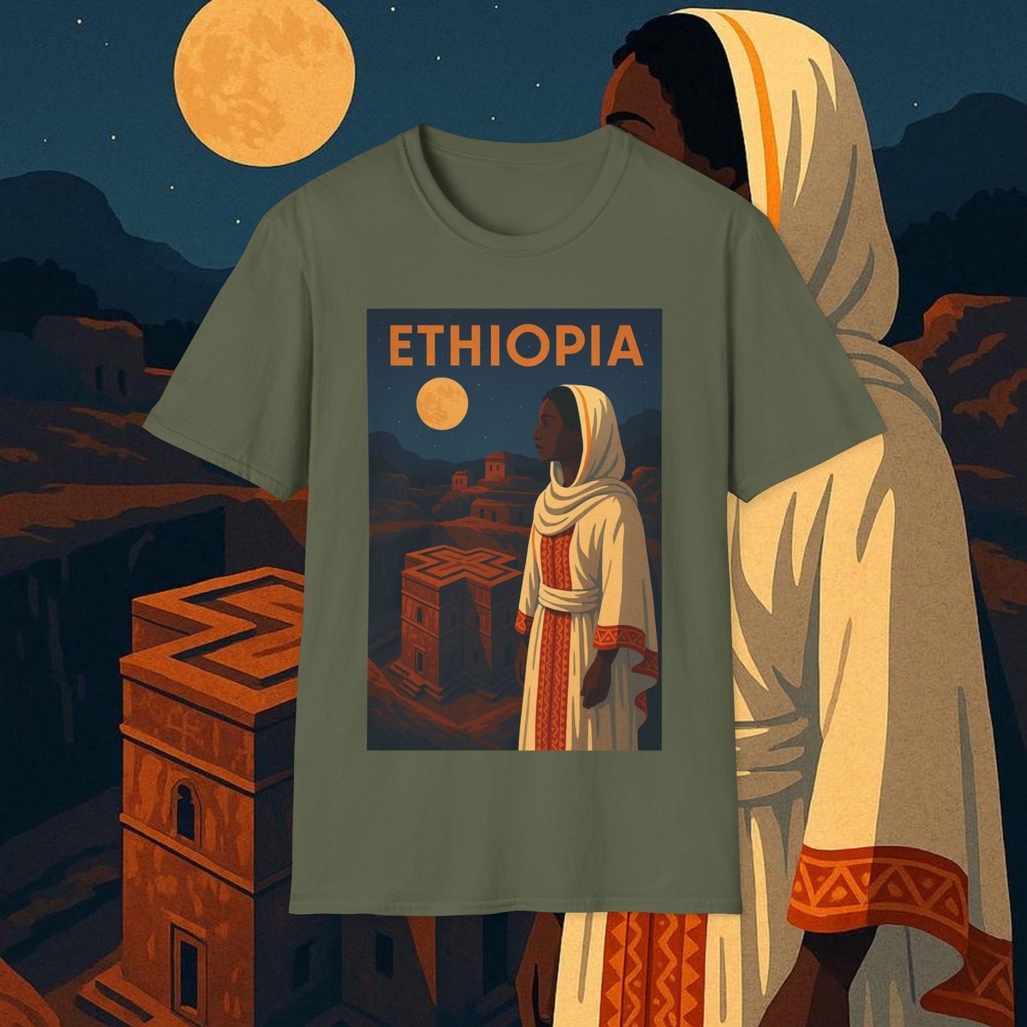 "Camiseta Etiopía Tierra sagrada y alma ancestral"