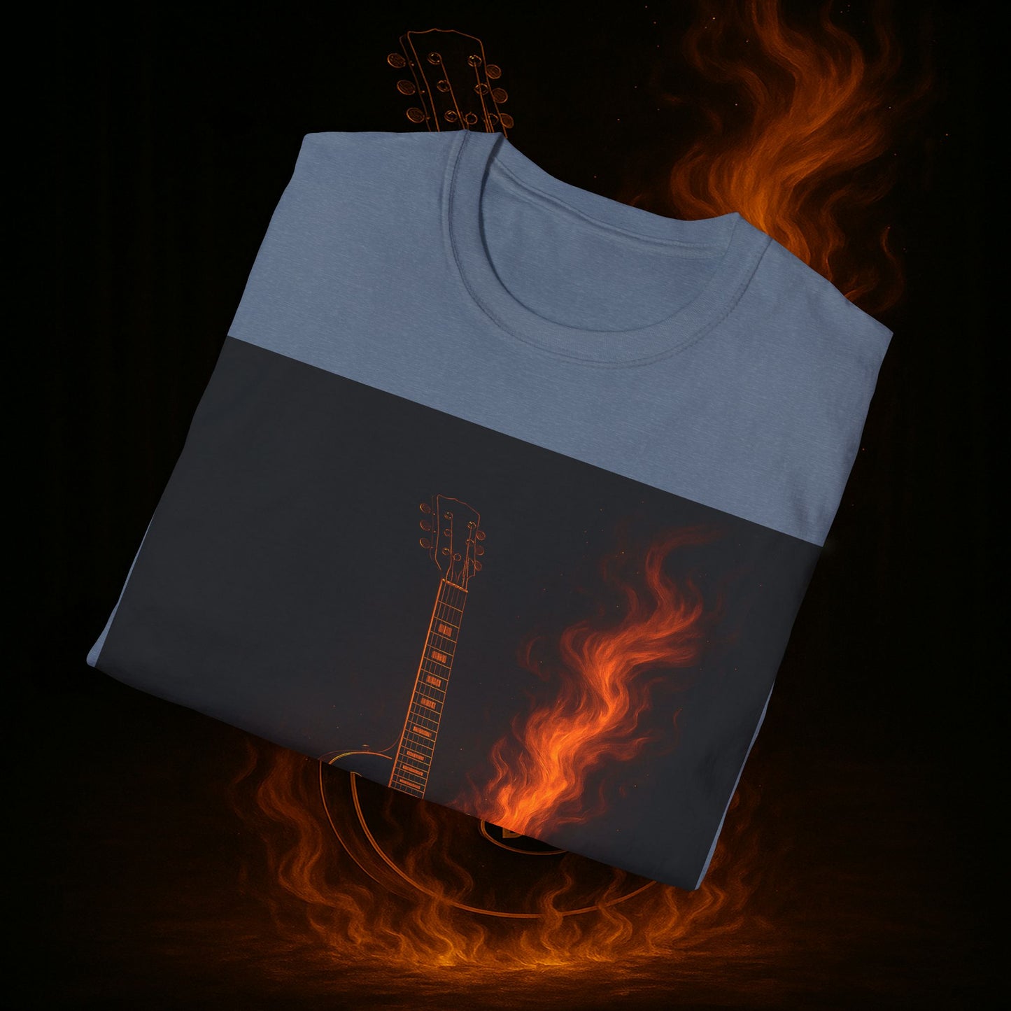 "Camiseta guitarra 🎸🔥Donde vibra una cuerda, nace una llamarada.” 🔥🎸