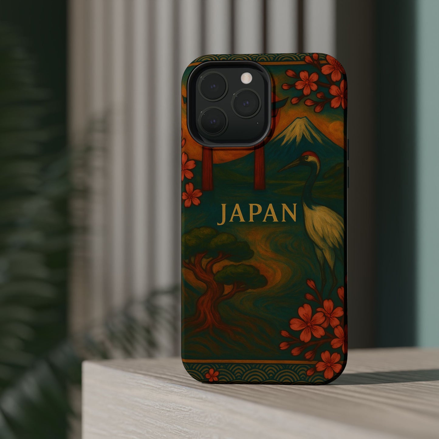 "Funda Magnética Reforzada Japón: Tradición entre Cerezos y Montañas 🌸⛩️🗻"
