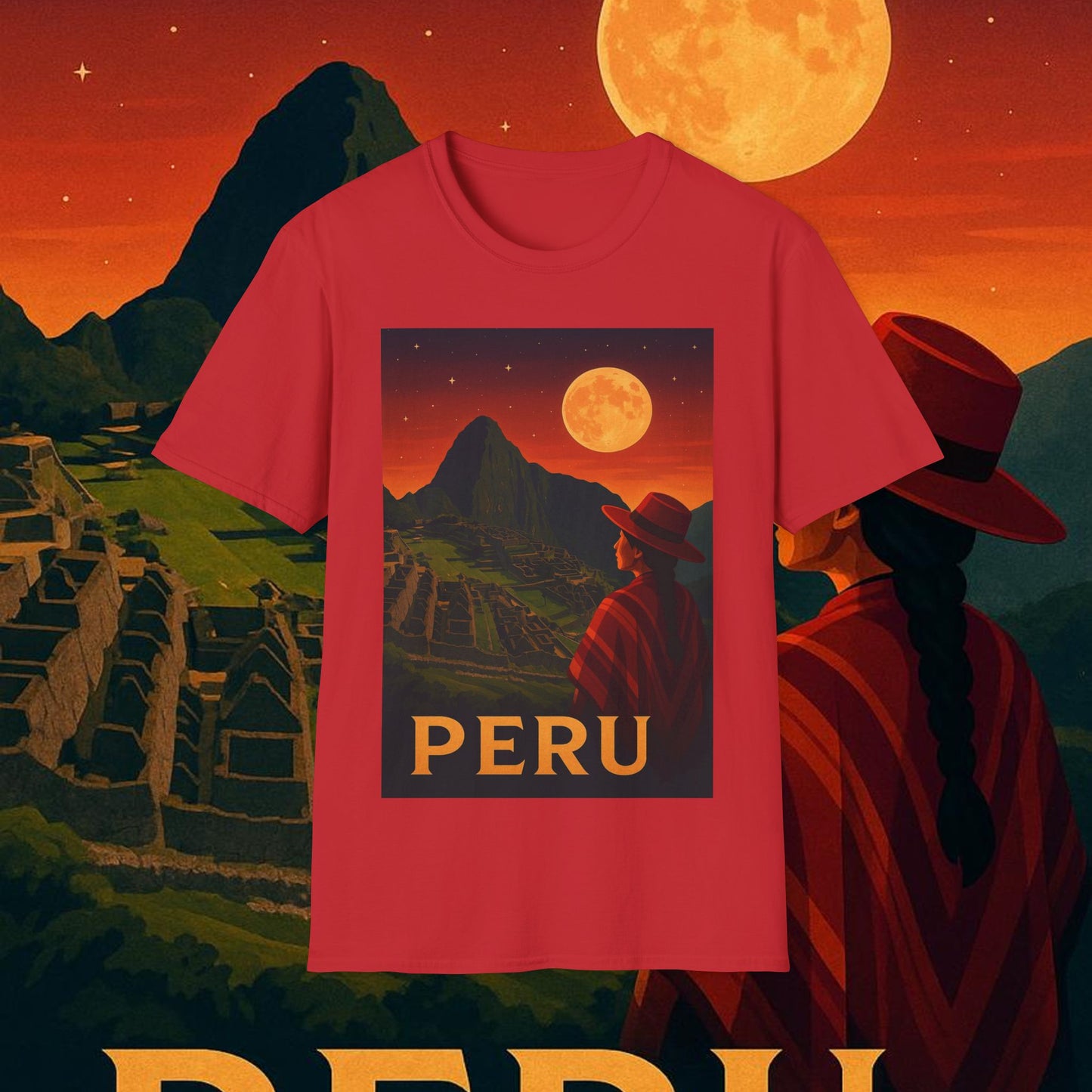 "Camiseta Perú: Misticismo, Historia y Maravillas Eternas 🏔️🦙🛕"