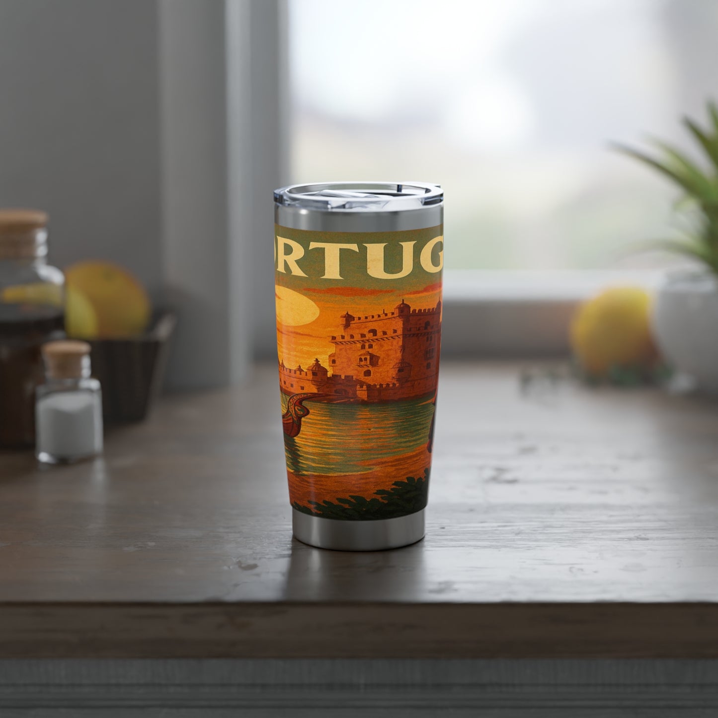 "Vaso Térmico Vagabond 20oz Portugal: Encanto Atlántico, Fados y Azulejos 🌊🎶🧿"