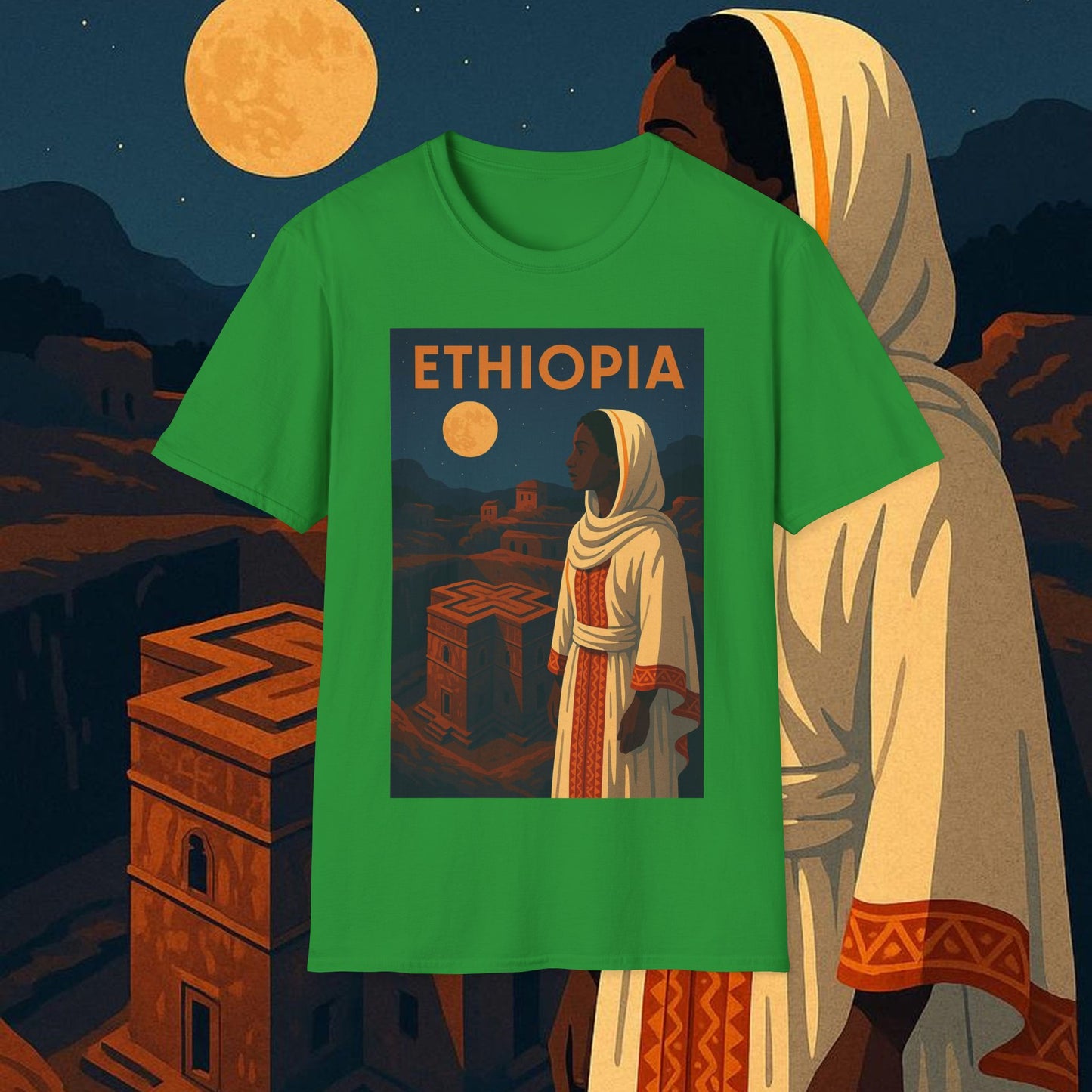 "Camiseta Etiopía Tierra sagrada y alma ancestral"