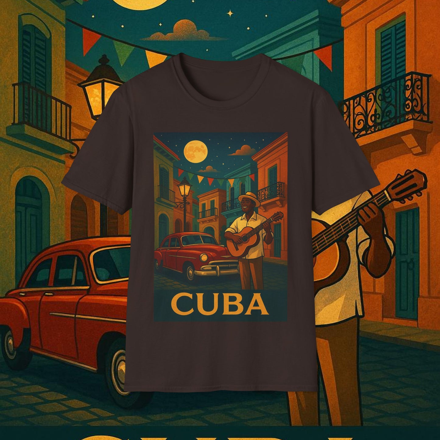 "Camiseta Cuba: Ritmo, Historia y Encanto Caribeño 🎺🚗🌴 "