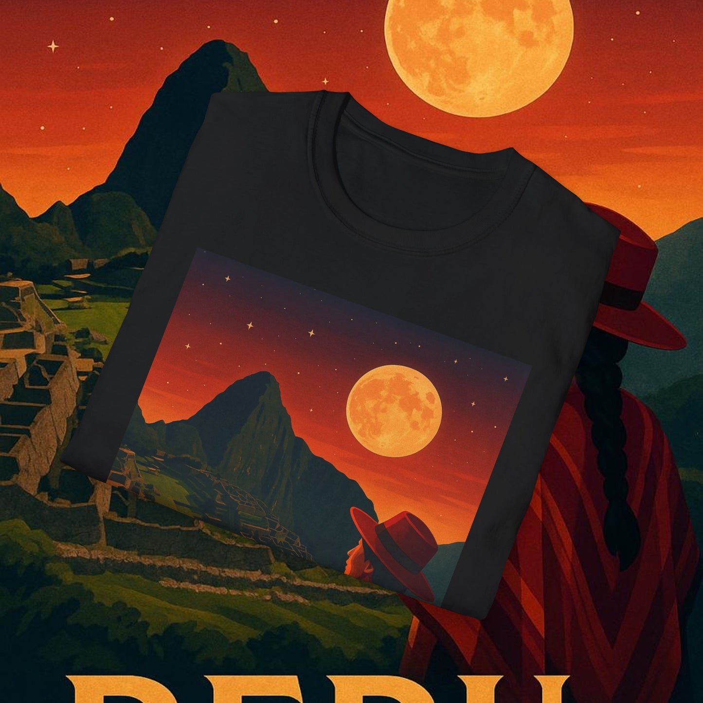 "Camiseta Perú: Misticismo, Historia y Maravillas Eternas 🏔️🦙🛕"