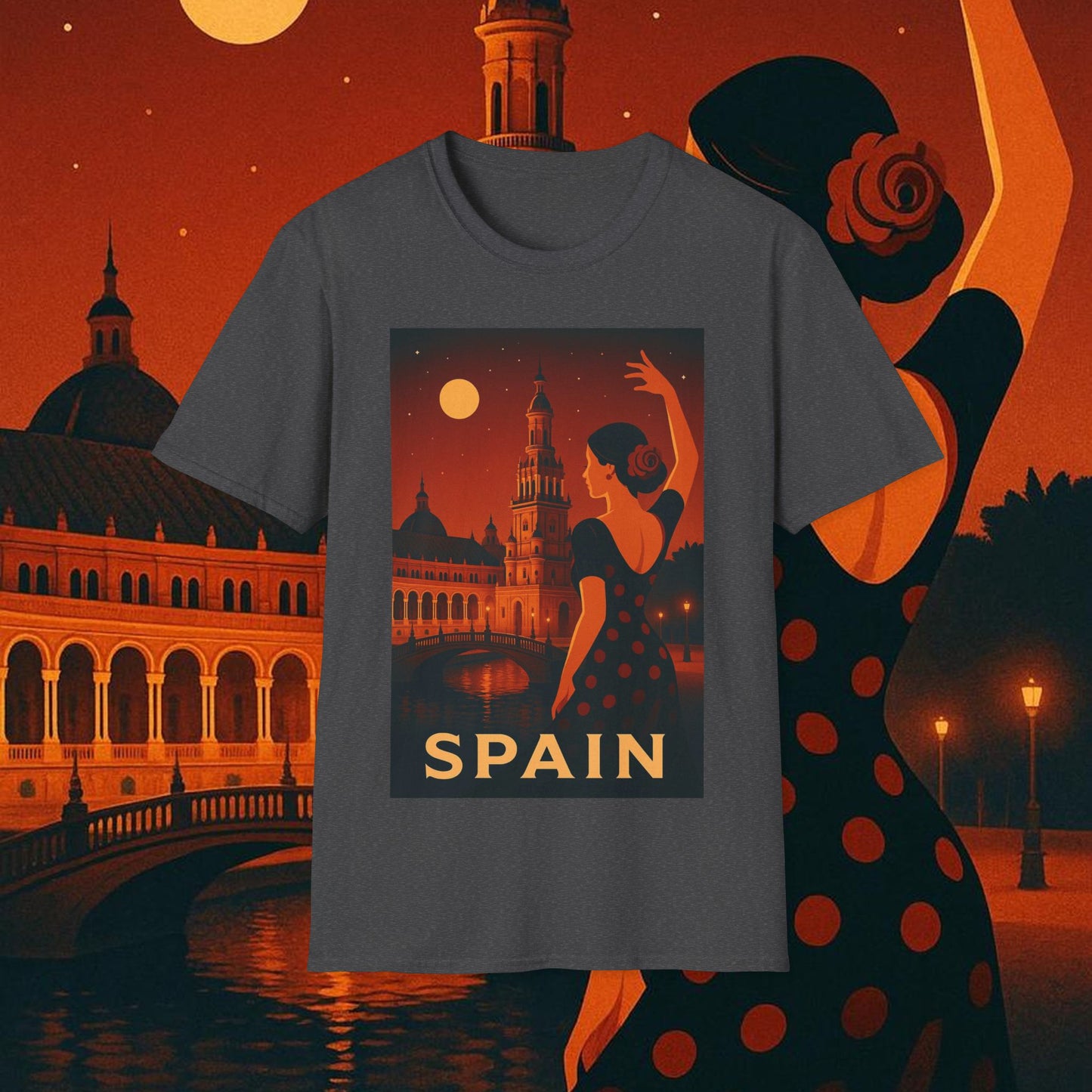 "Camiseta España: Pasión, Arte y Sabores que Enamoran 🎨💃🍷"