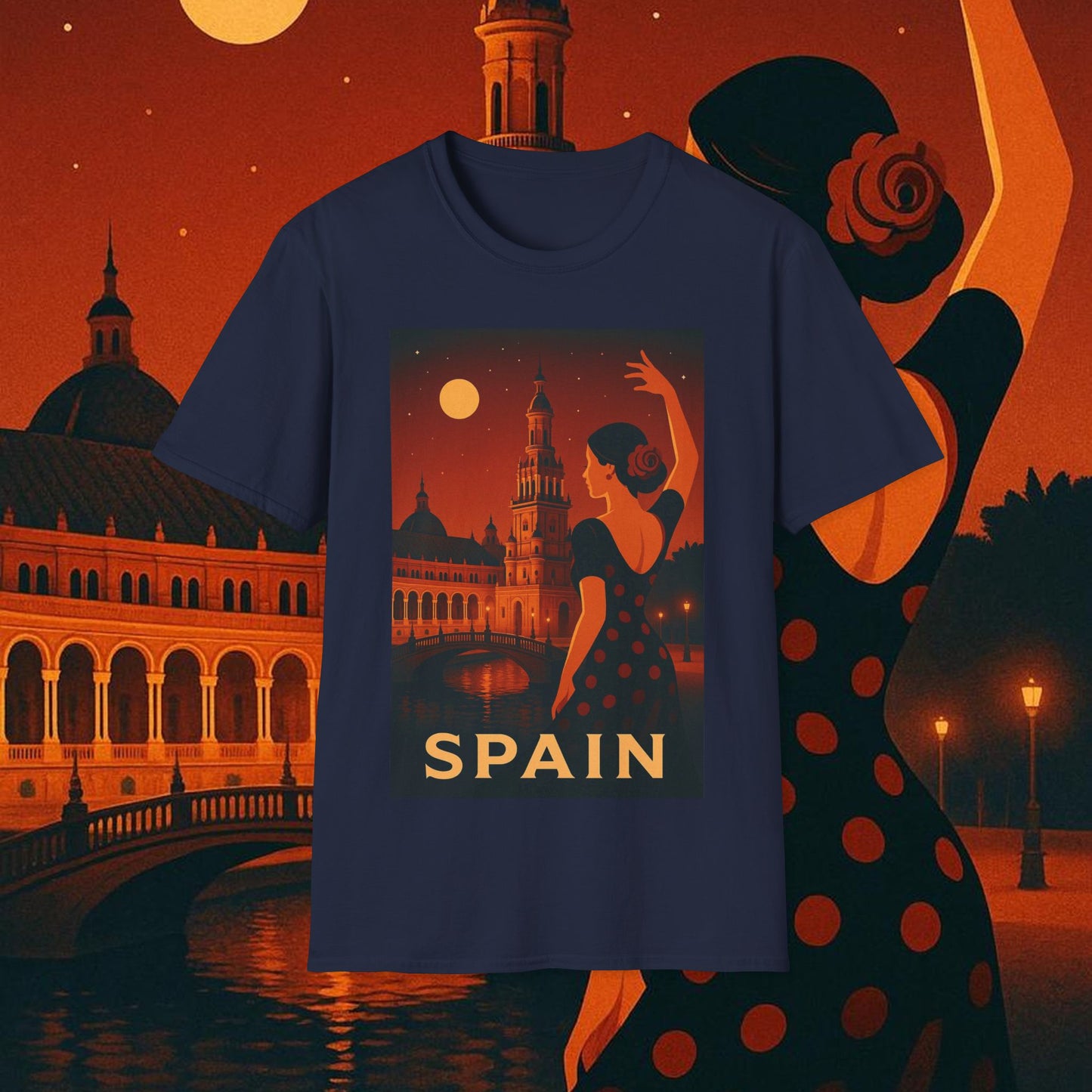 "Camiseta España: Pasión, Arte y Sabores que Enamoran 🎨💃🍷"