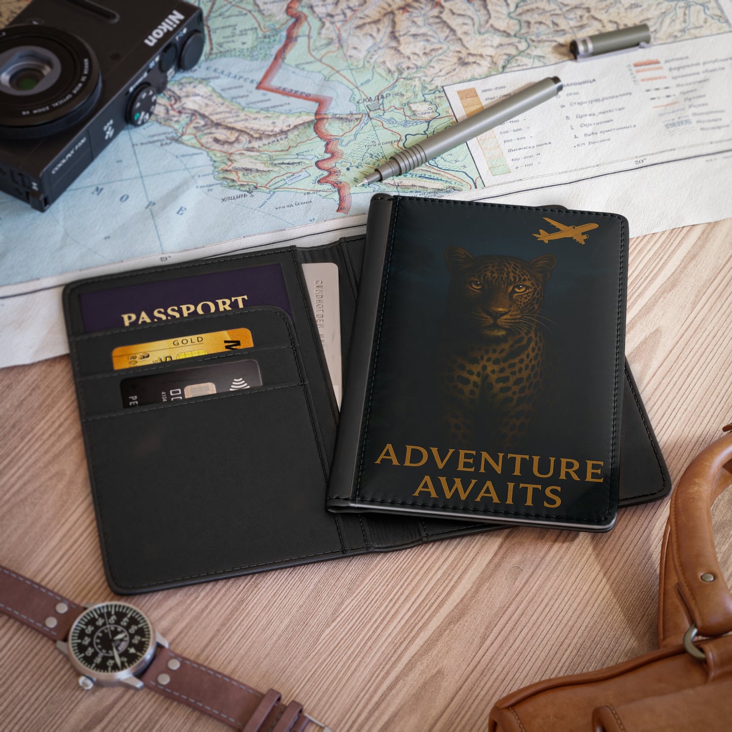 🌍✨ "Funda de pasaporte El mundo es tuyo" 🐘🦁✈️