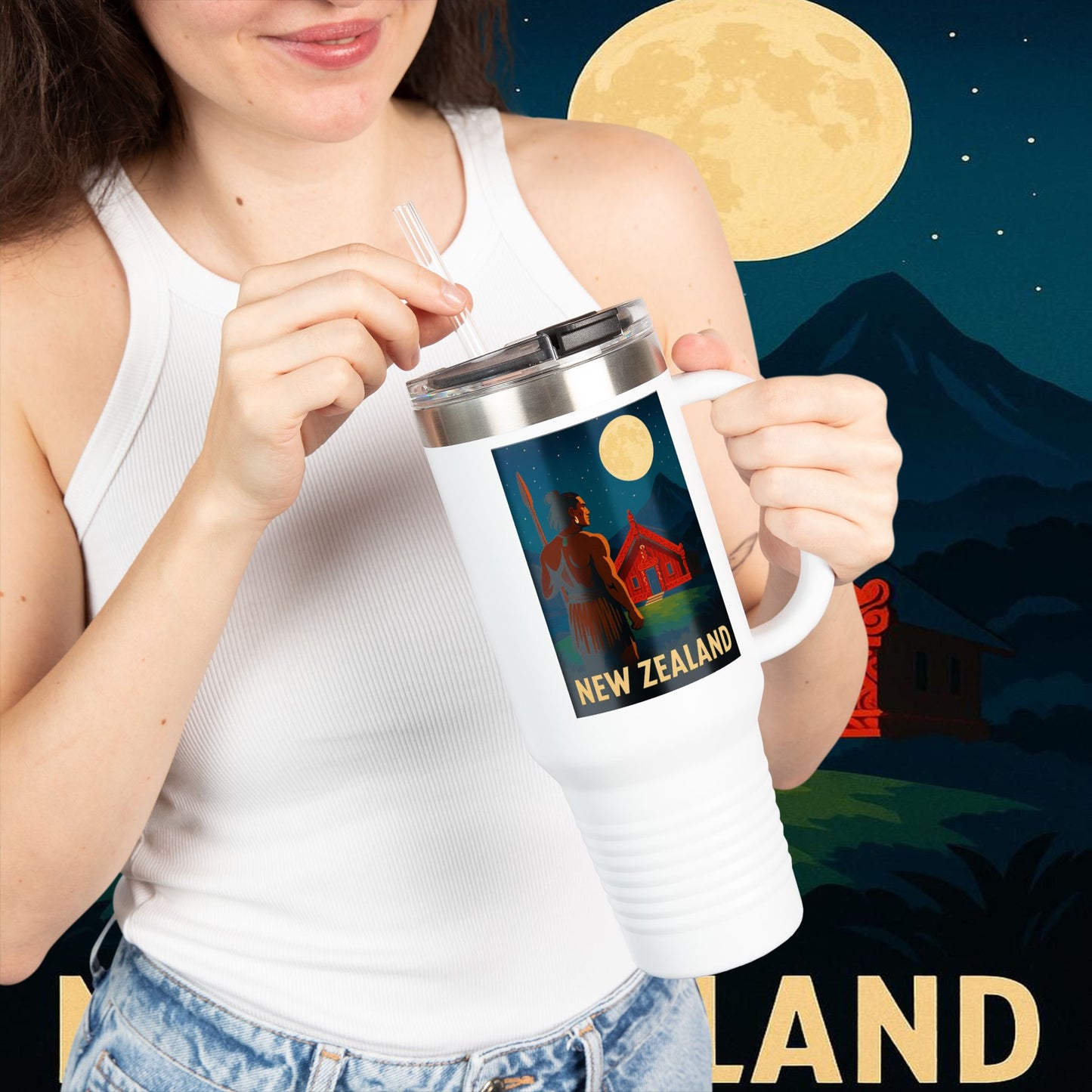 "New Zealand Insulated Travel Mug🏞️ – A paradise of nature and adventure"