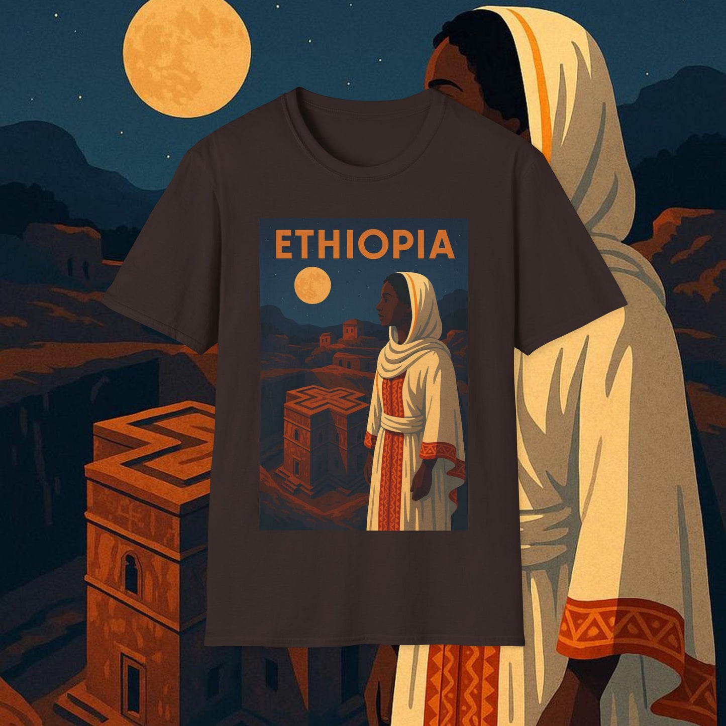 "Camiseta Etiopía Tierra sagrada y alma ancestral"
