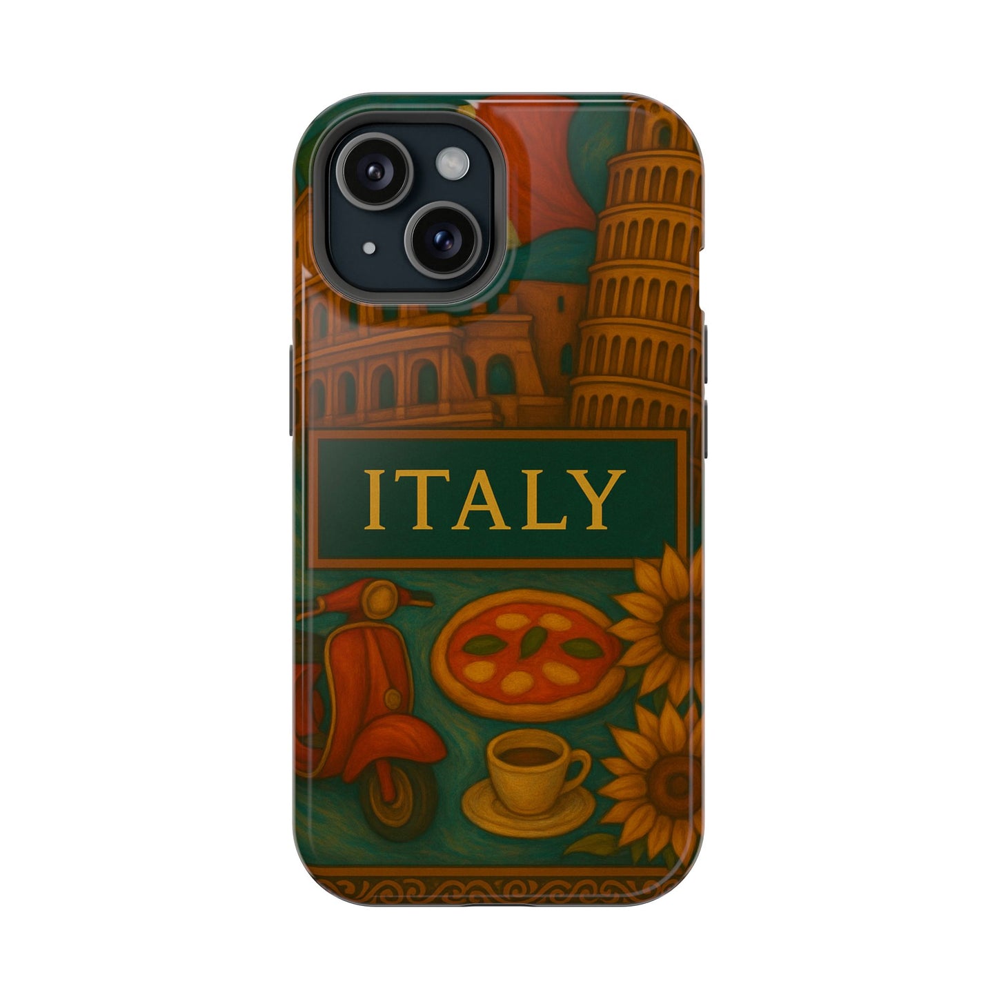 "Funda Magnética Reforzada Magnética Reforzada Italia: Arte, Pasión y Sabores Eternos 🎨🍝🏛️"