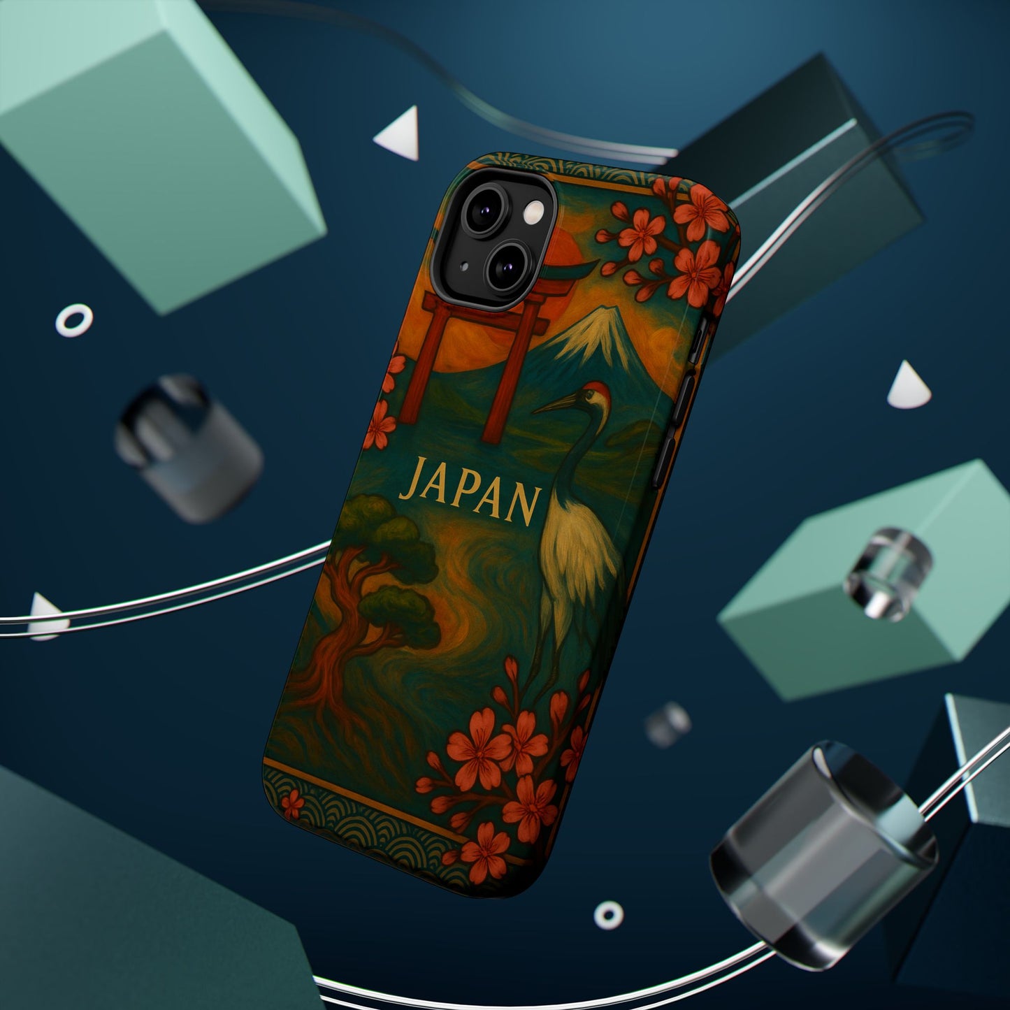 "Funda Magnética Reforzada Japón: Tradición entre Cerezos y Montañas 🌸⛩️🗻"