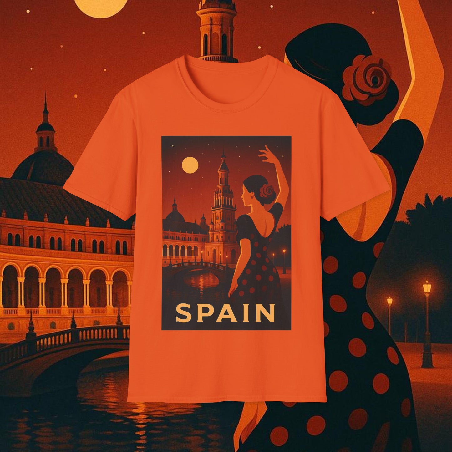 "Camiseta España: Pasión, Arte y Sabores que Enamoran 🎨💃🍷"