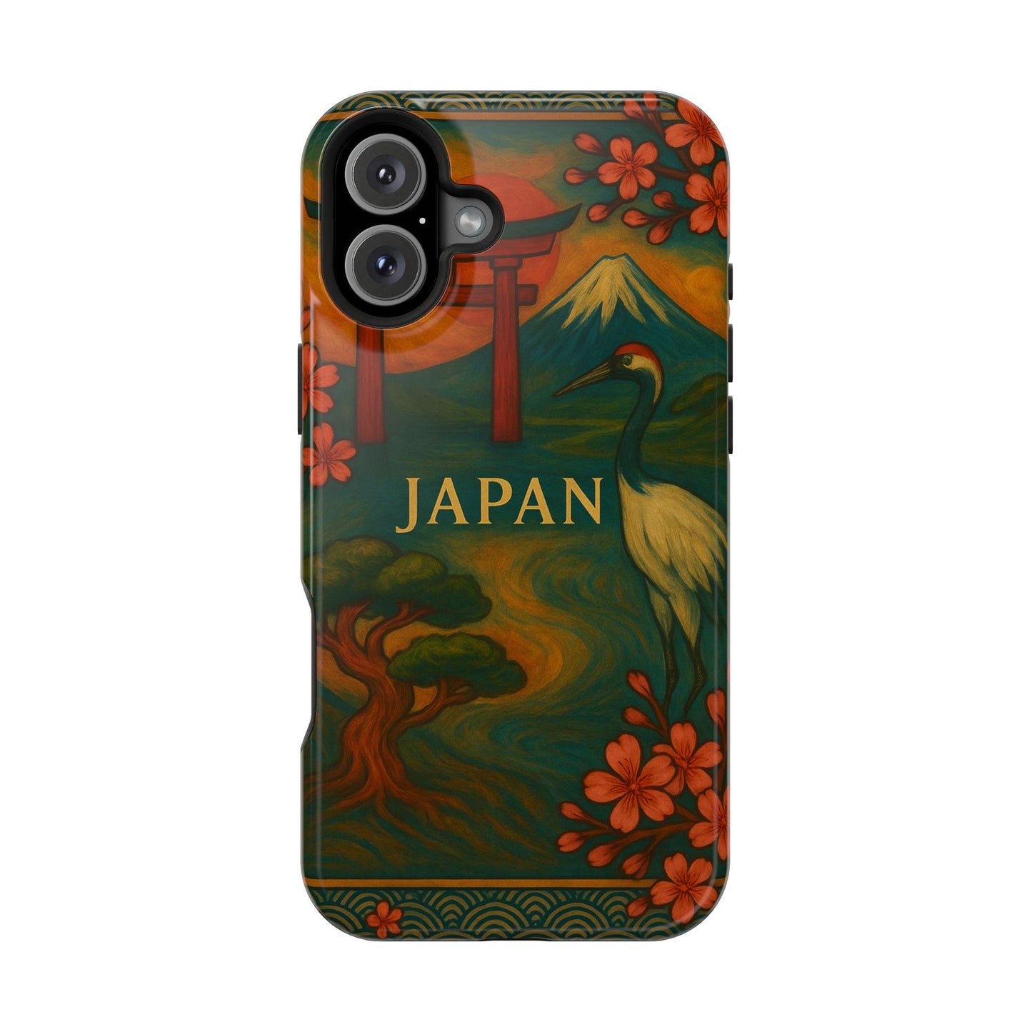 "Funda Magnética Reforzada Japón: Tradición entre Cerezos y Montañas 🌸⛩️🗻"