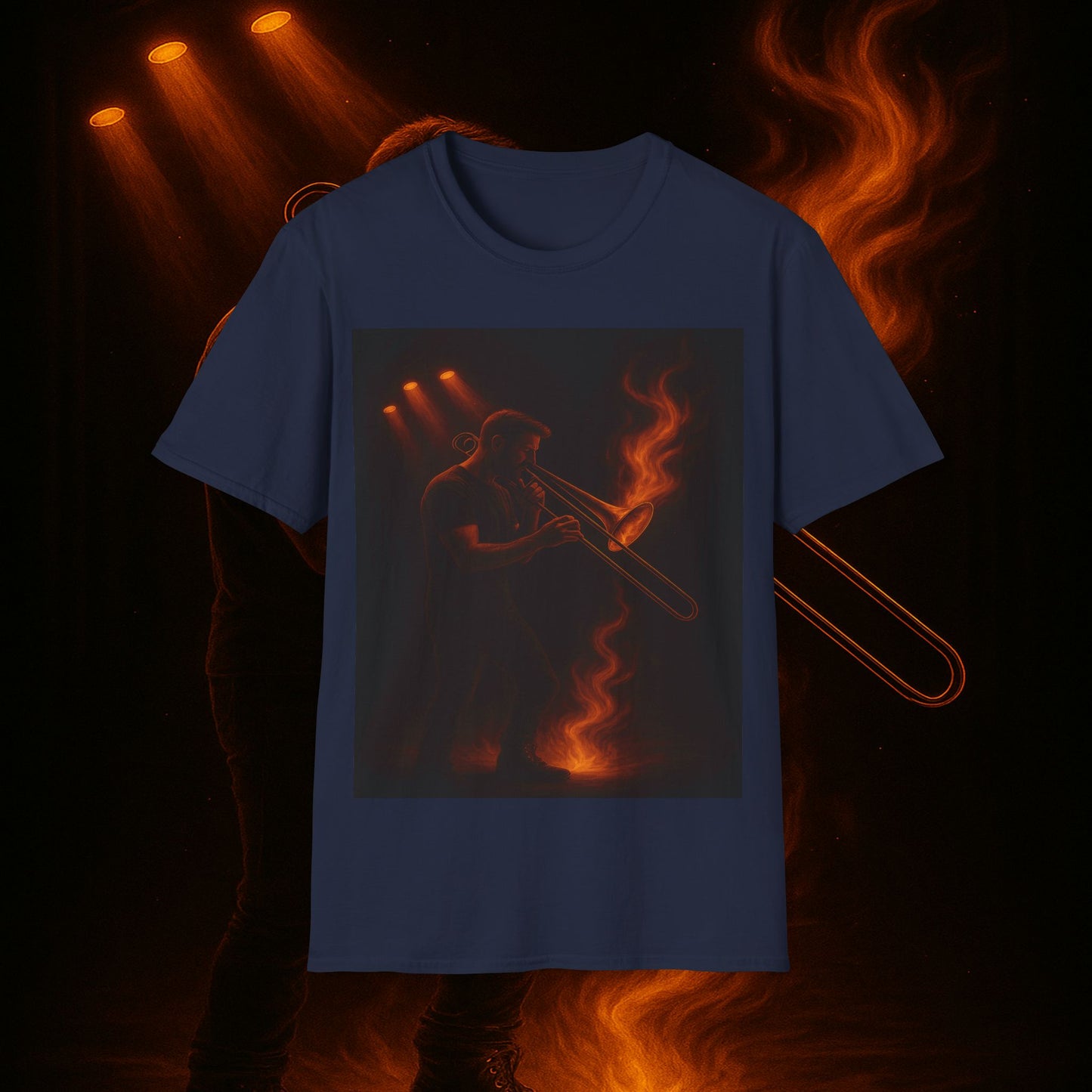 "Camiseta Trombón 🎷🔥No todos los fuegos hacen ruido… algunos tocan el alma.” 🔥🎷
