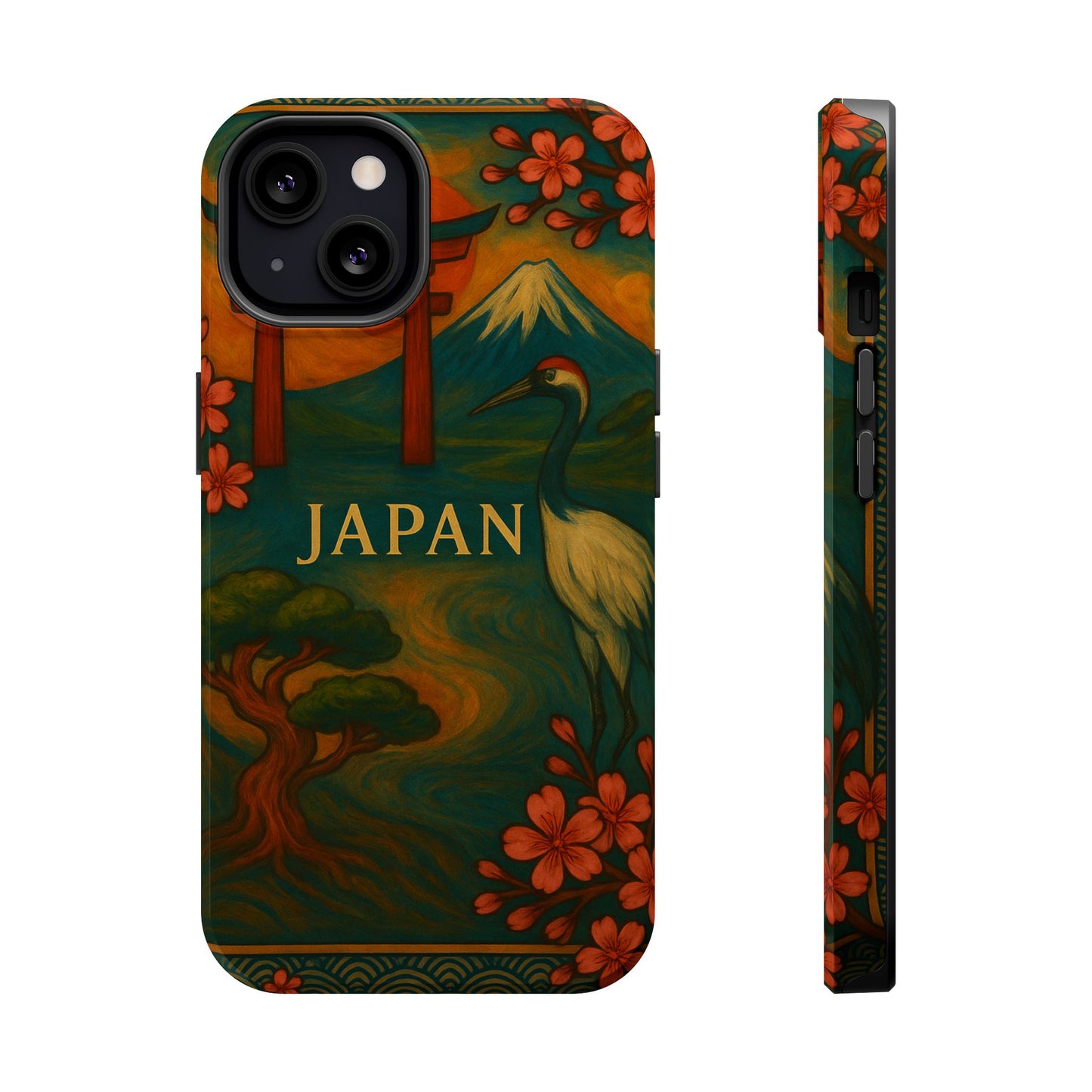 "Funda Magnética Reforzada Japón: Tradición entre Cerezos y Montañas 🌸⛩️🗻"
