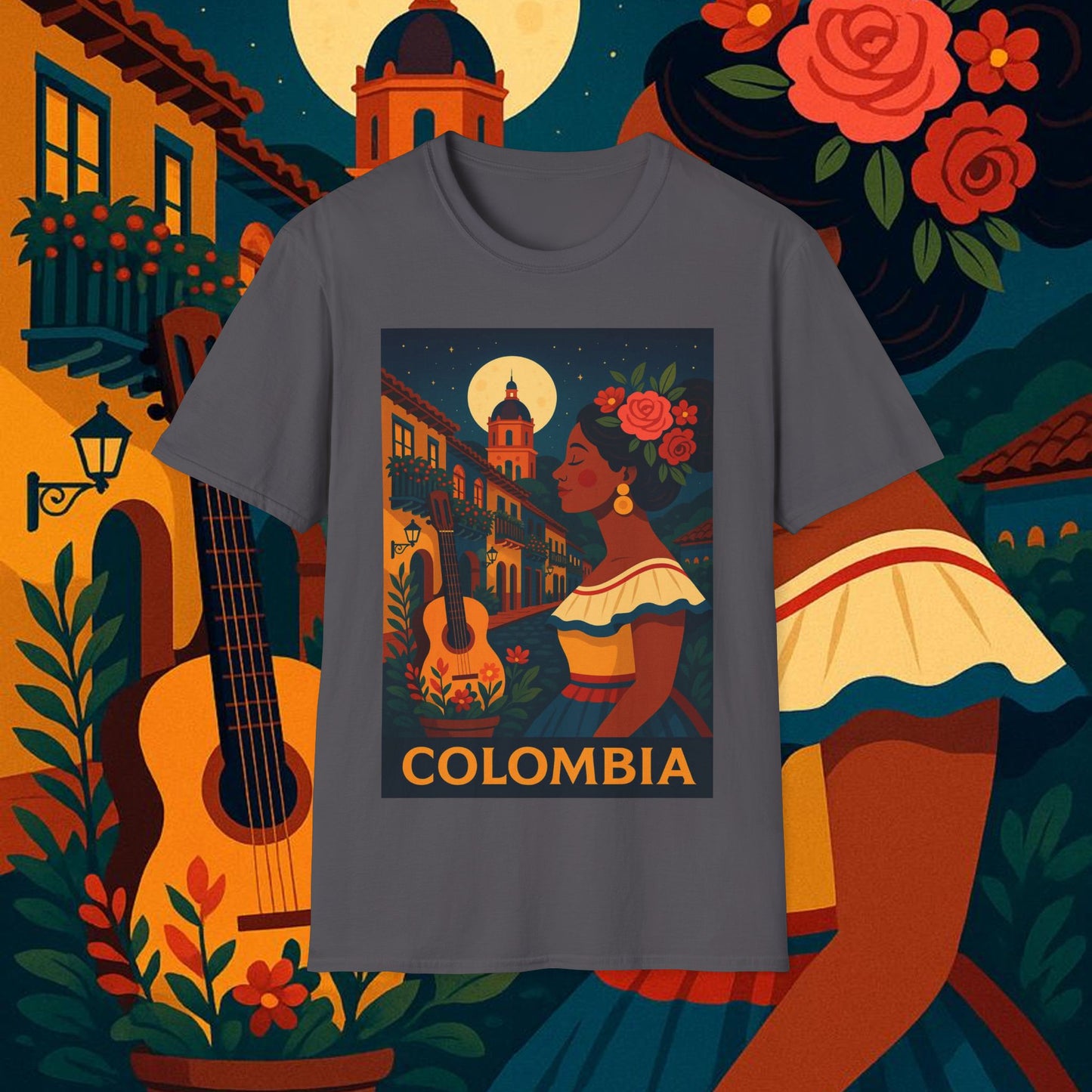 "Camiseta Colombia: Magia de Colores, Café y Tradición ☕🎨🌄"