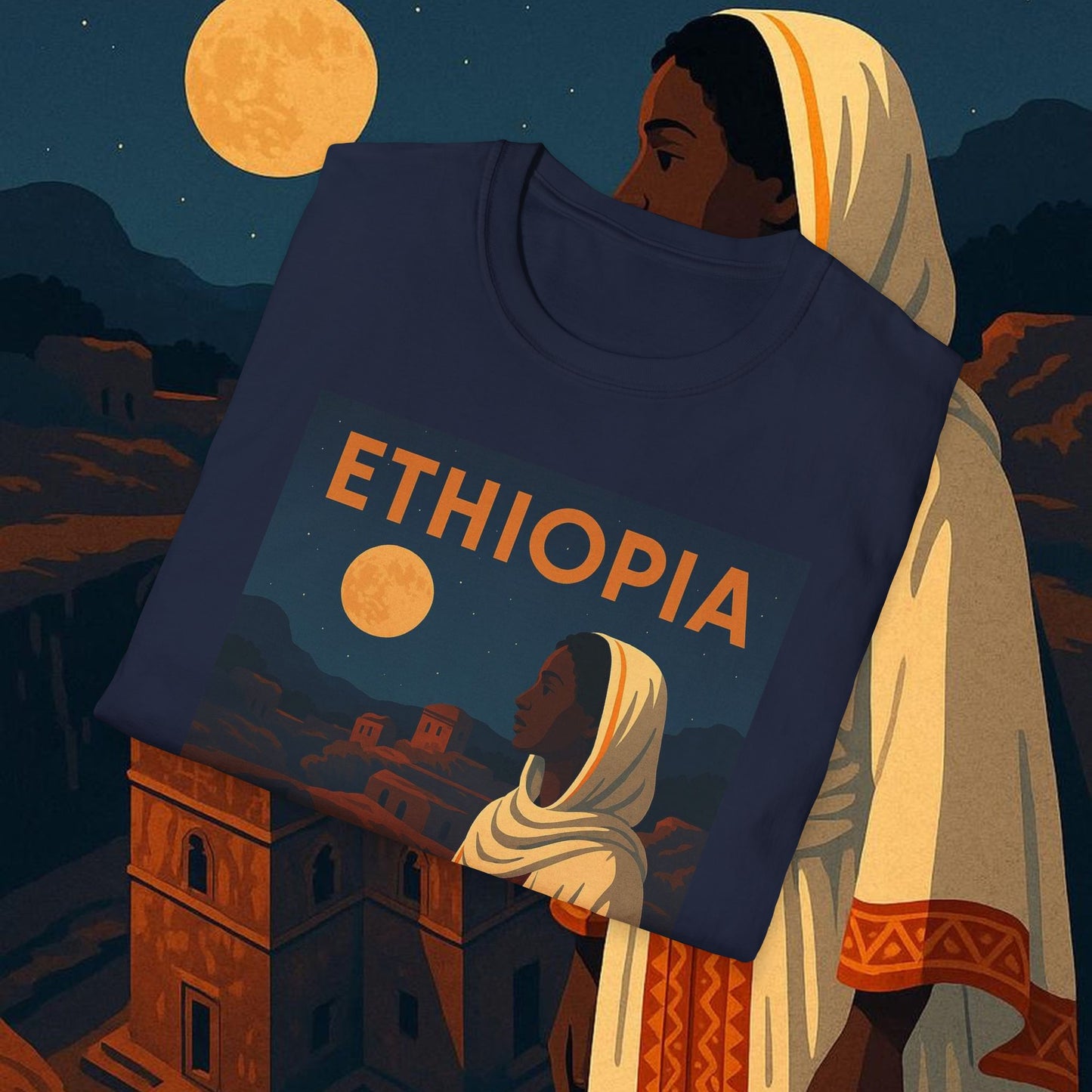 "Camiseta Etiopía Tierra sagrada y alma ancestral"