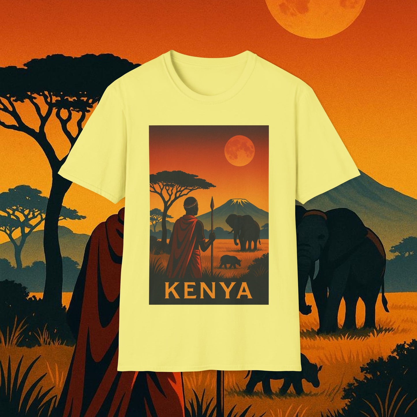 "Camiseta Kenia: Aventura Salvaje y Tierra de Horizontes Infinitos 🦁🌄🏕️"