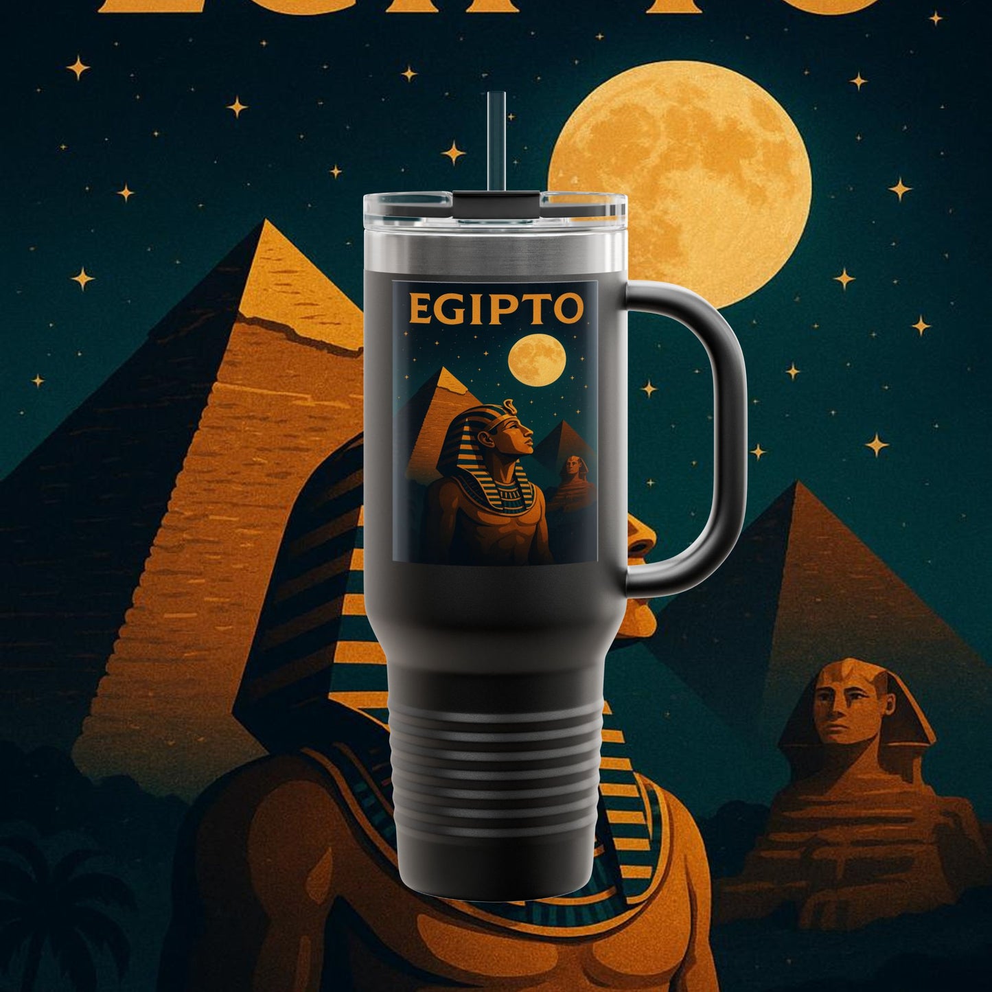 "taza de Viaje Aislada Egipto Misterio Dorado del Nilo 🏺🌅🐫"