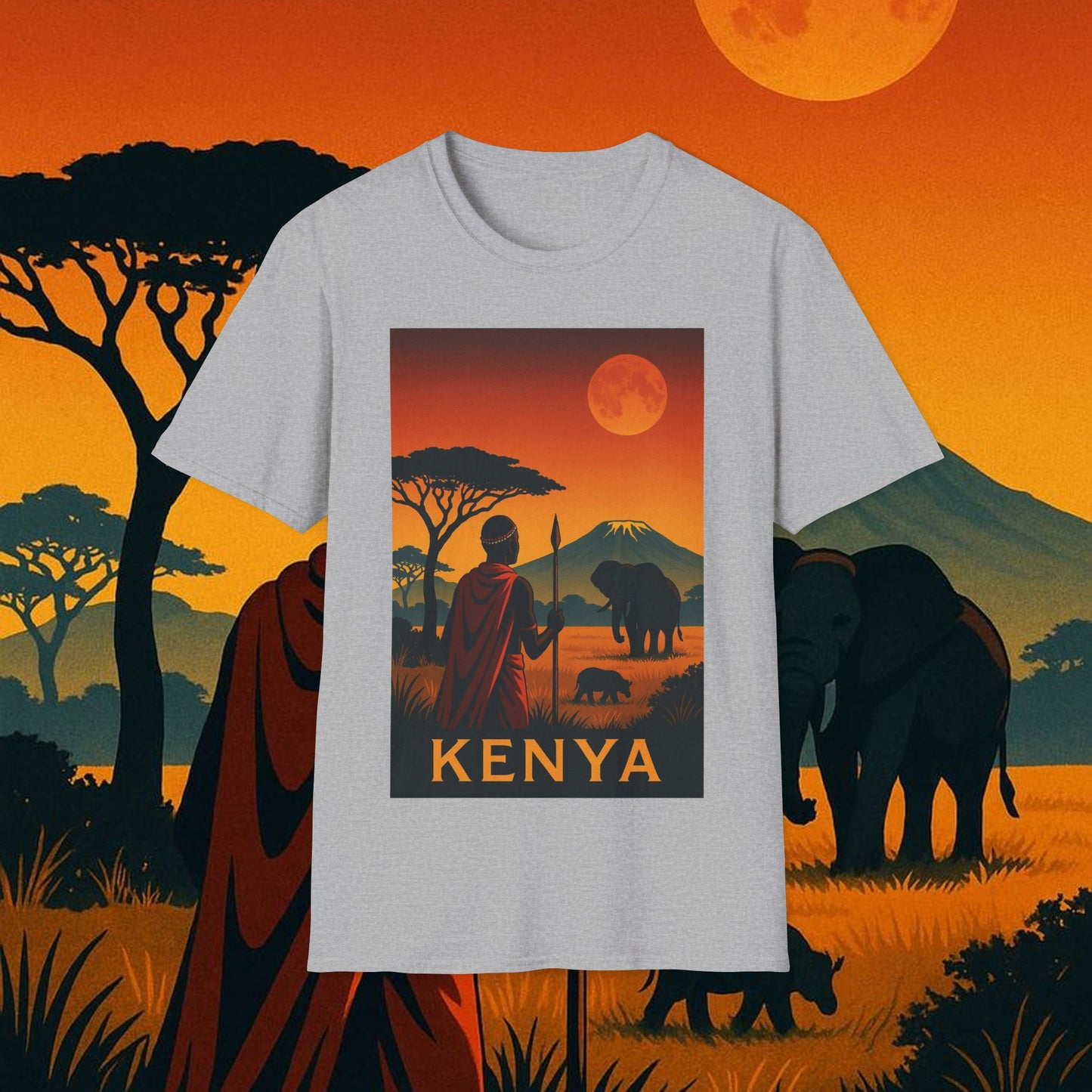 "Camiseta Kenia: Aventura Salvaje y Tierra de Horizontes Infinitos 🦁🌄🏕️"