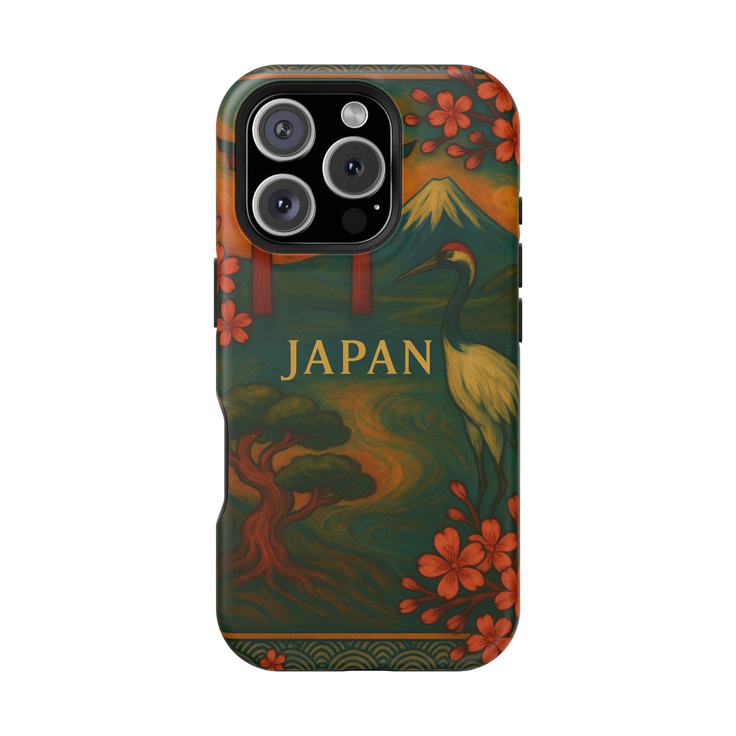 "Funda Magnética Reforzada Japón: Tradición entre Cerezos y Montañas 🌸⛩️🗻"