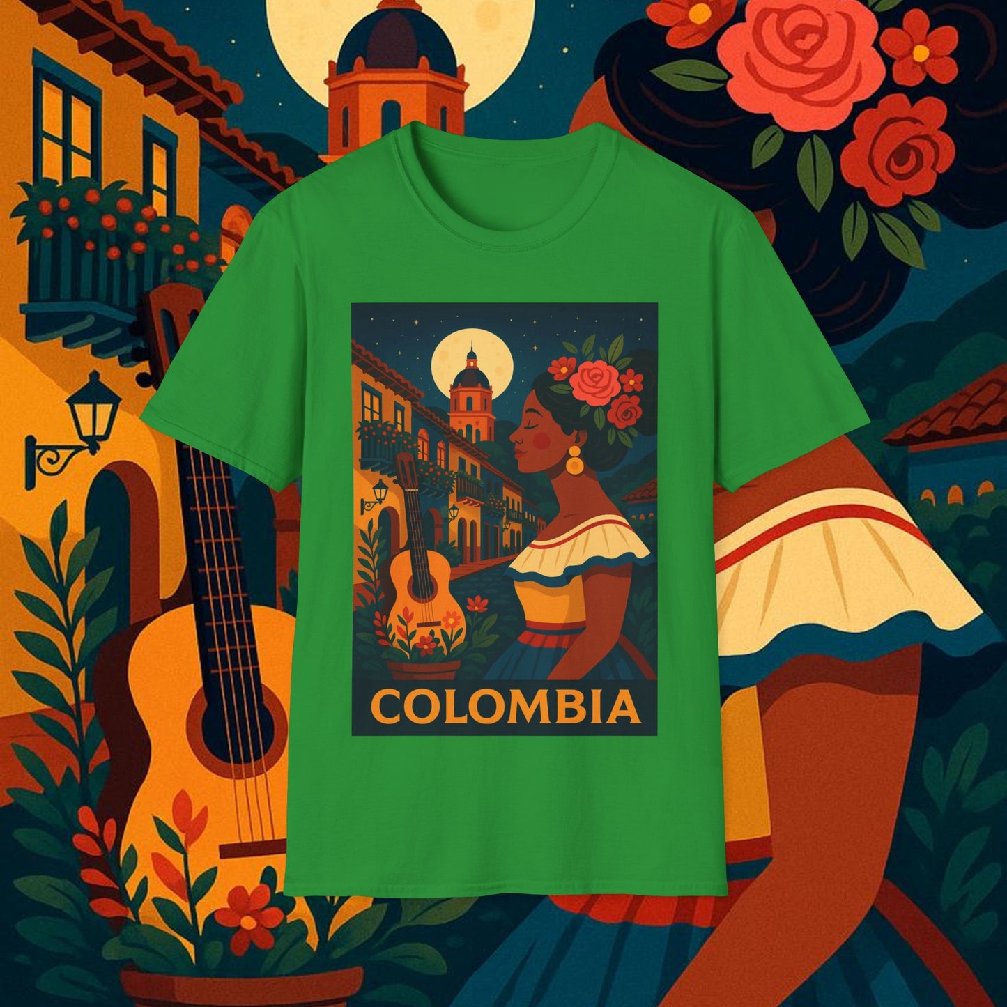 "Camiseta Colombia: Magia de Colores, Café y Tradición ☕🎨🌄"