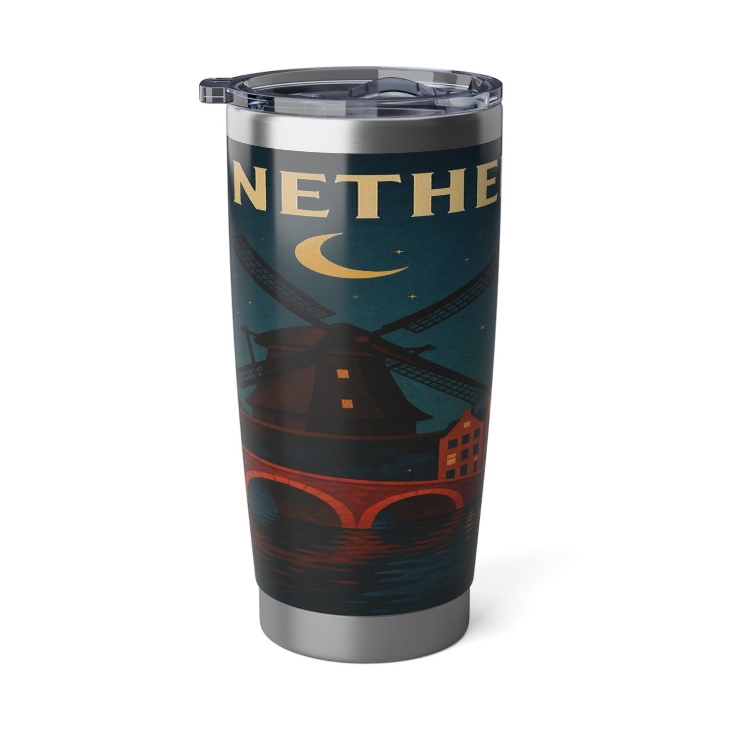 "Vaso Térmico Vagabond 20oz paises bajos✨ – Tierra de tulipanes, molinos y canales mágicos"