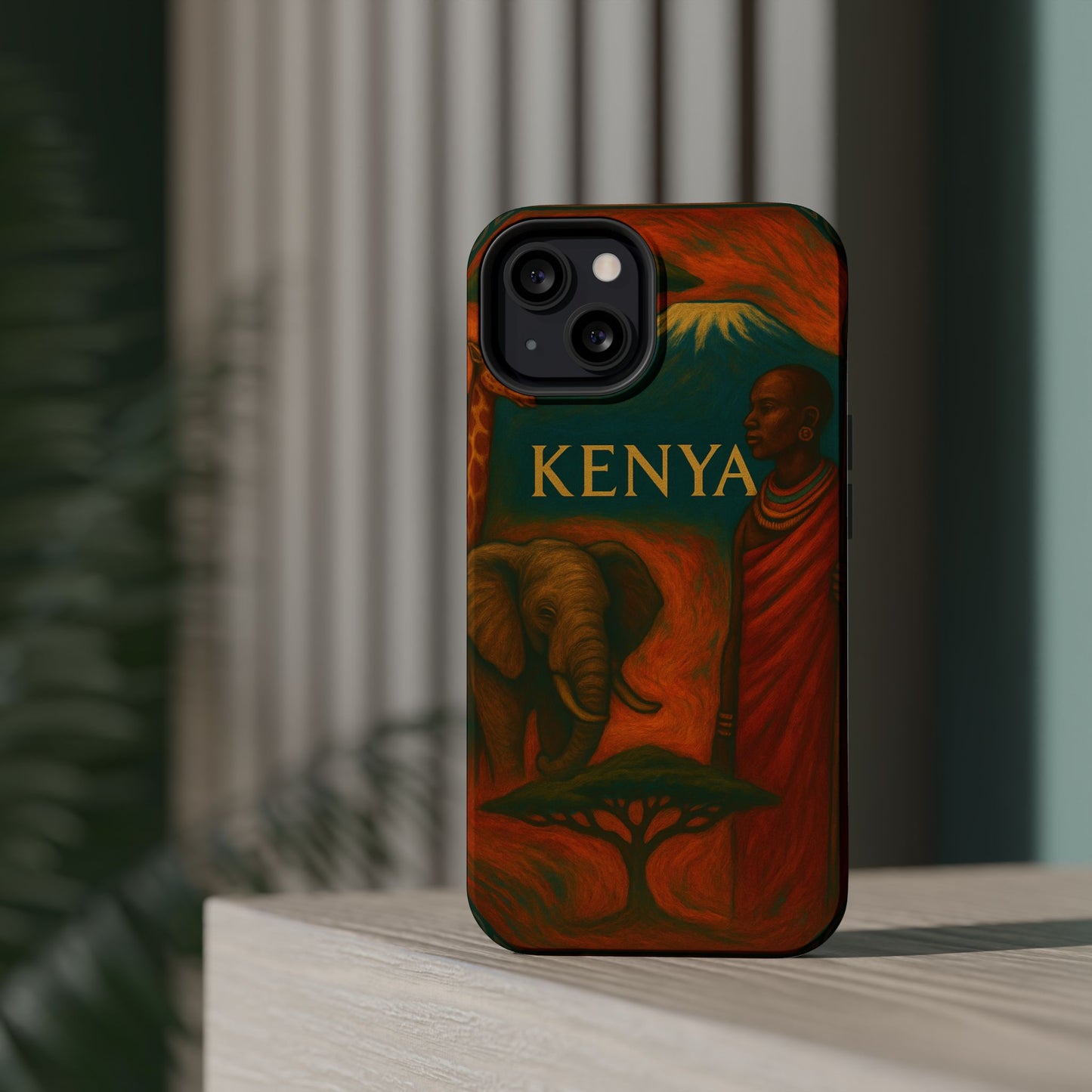 "Funda Magnética Reforzada Magnética Reforzada Kenia: Aventura Salvaje y Tierra de Horizontes Infinitos 🦁🌄🏕️"