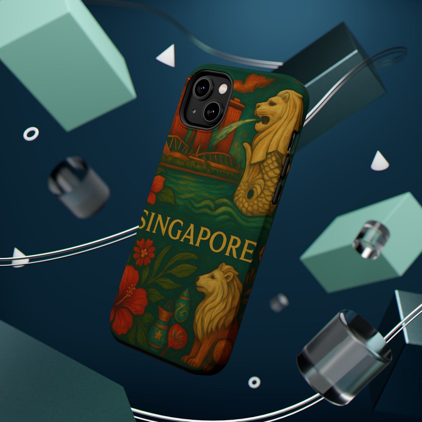 "Funda Magnética Reforzada Magnética Reforzada Singapur 🌆 – Futuro, cultura y naturaleza en un solo lugar"